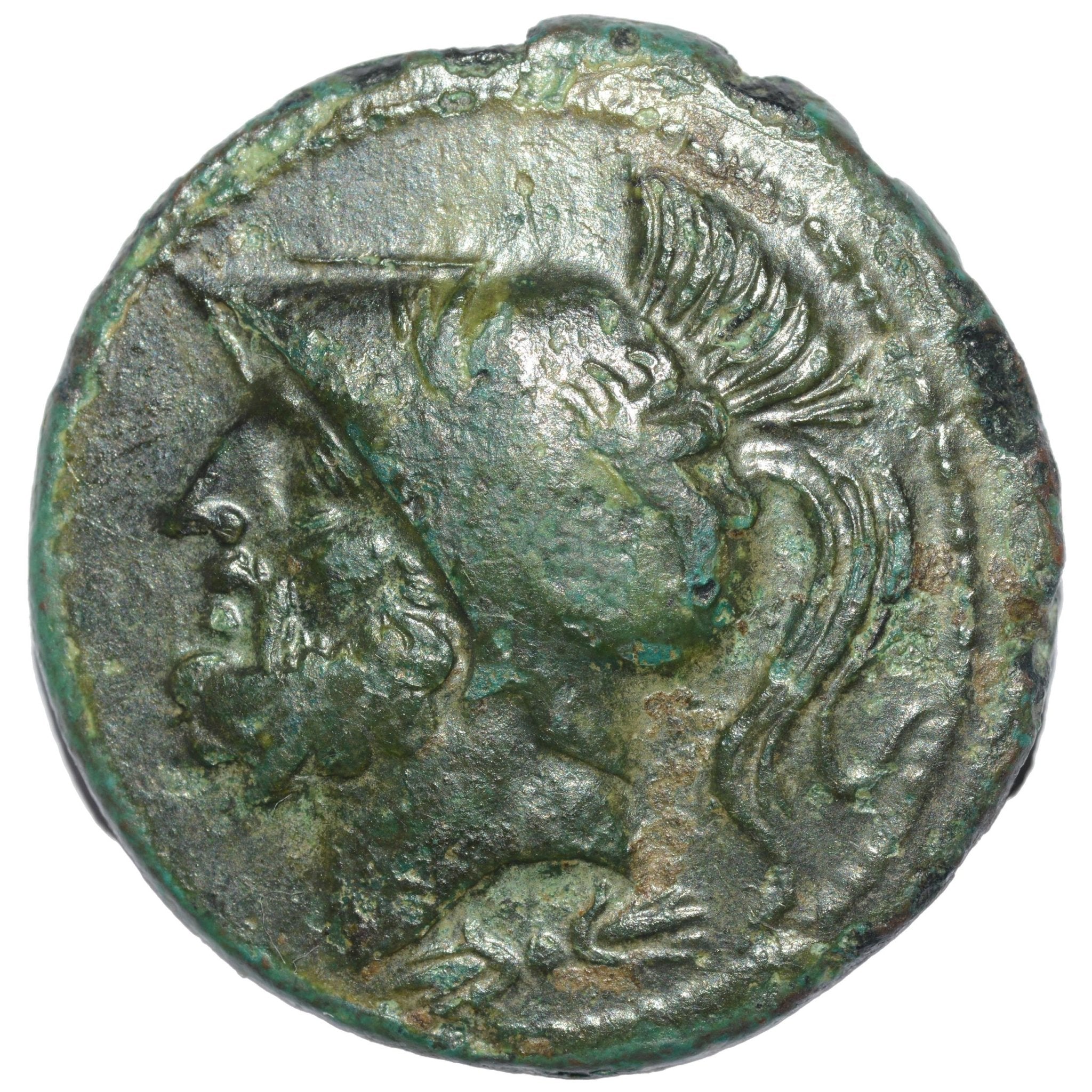 Bruttium, The Brettii 211 - 208BC AE Double - Didrachm. Ares - Premium Ancient Coins - Didrachm