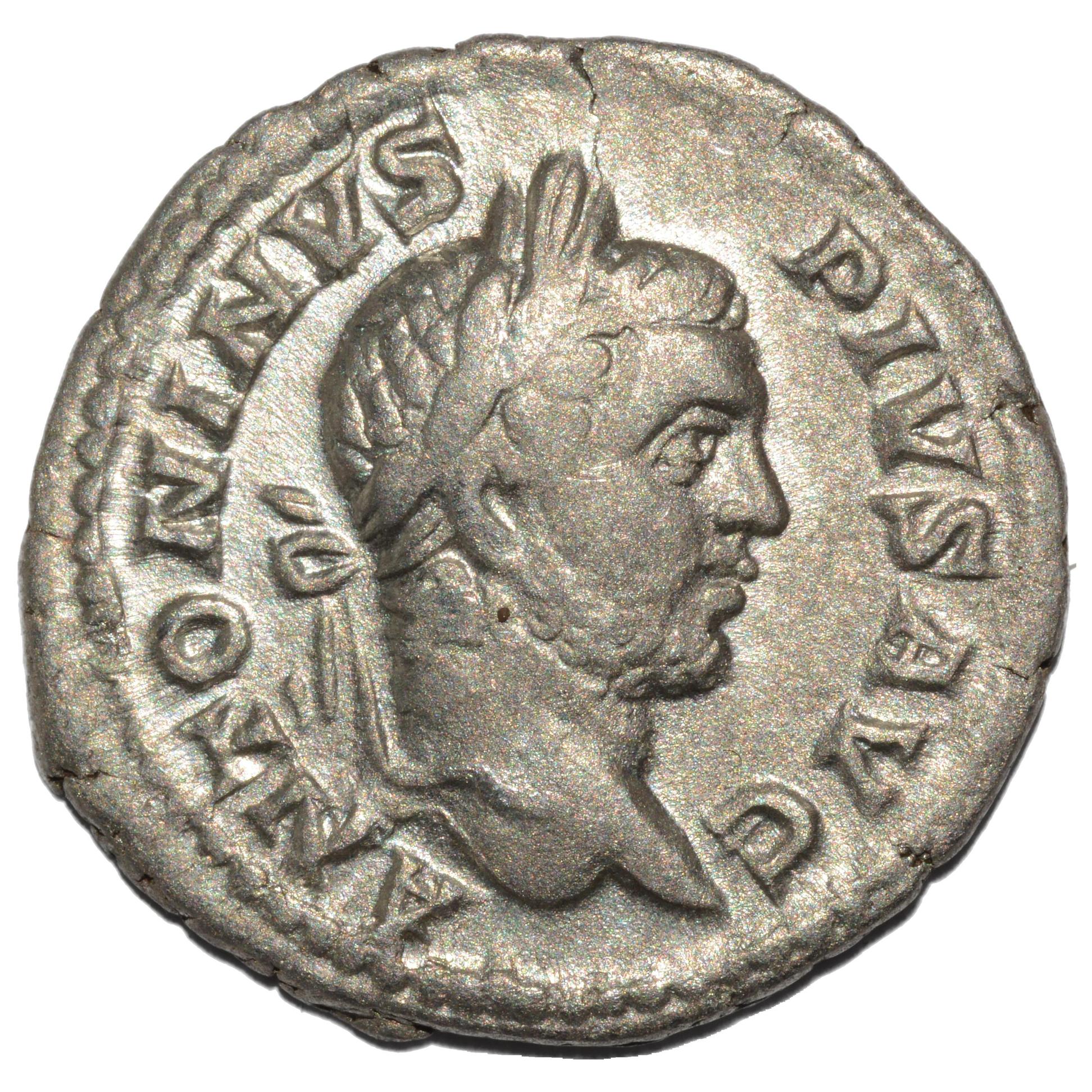 Caracalla 198 - 217AD AR Denarius. Rome. Pontif - Premium Ancient Coins - none