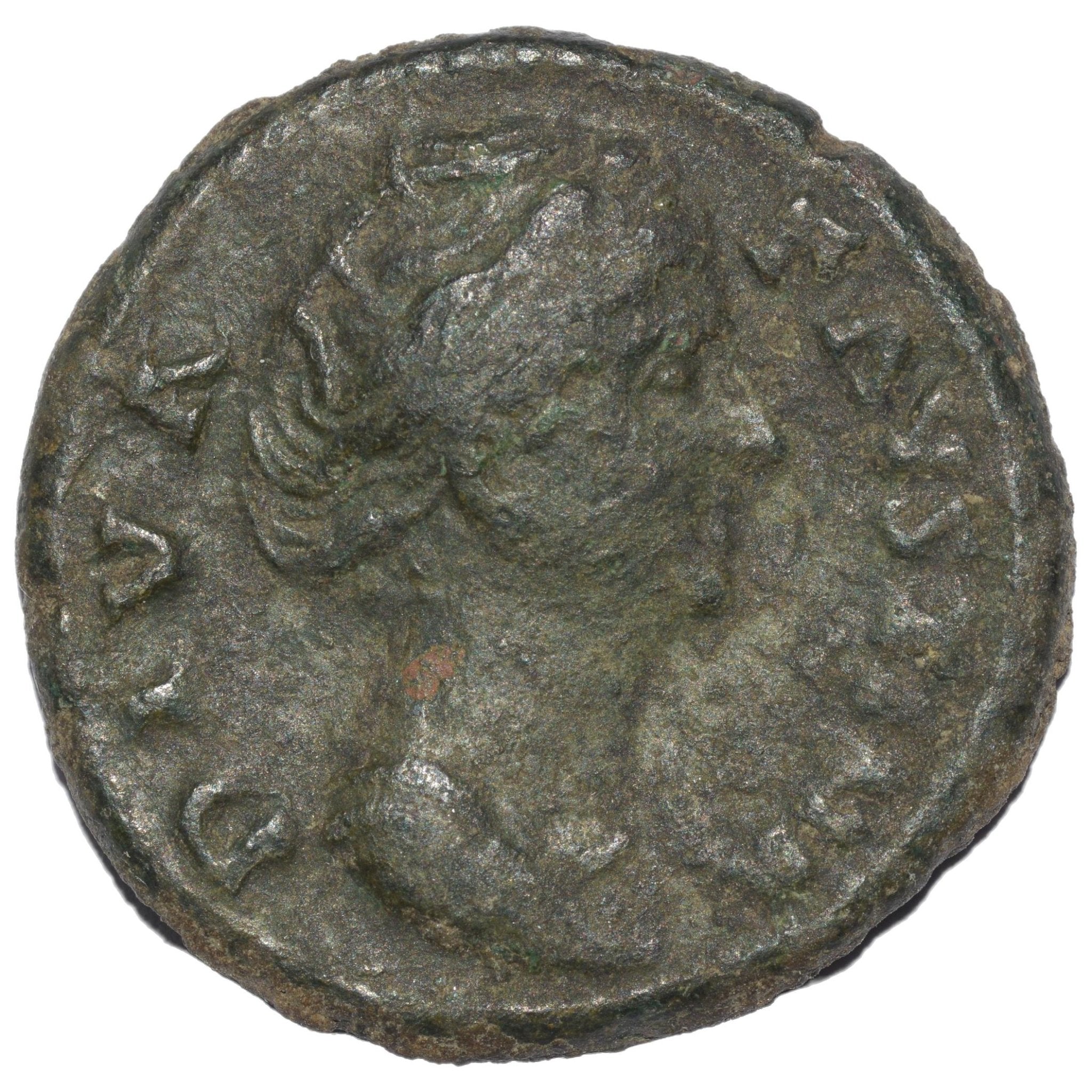 Diva Faustina 141AD AE As. Rome. Augusta. Uncleaned - Premium Ancient Coins - As