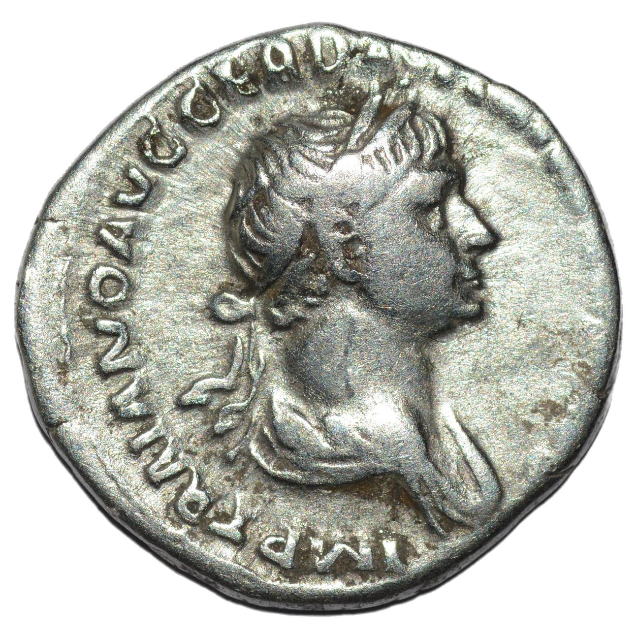 Trajan 98 - 117AD AR Denarius. Rome. Genius - Premium Ancient Coins - Denarius