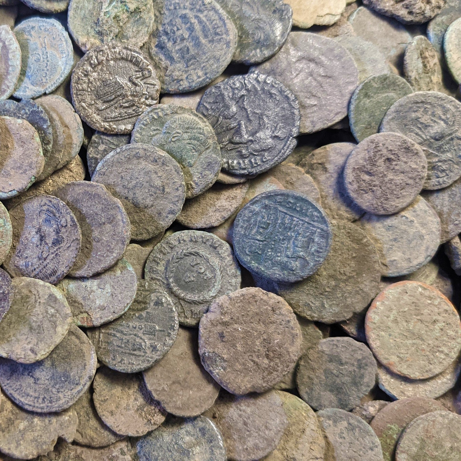 10 Uncleaned Ancient ROMAN BRONZE COINS. Genuine! 1600+ YEARS OLD - Detail Guaranteed - Premium Ancient Coins - Lot
