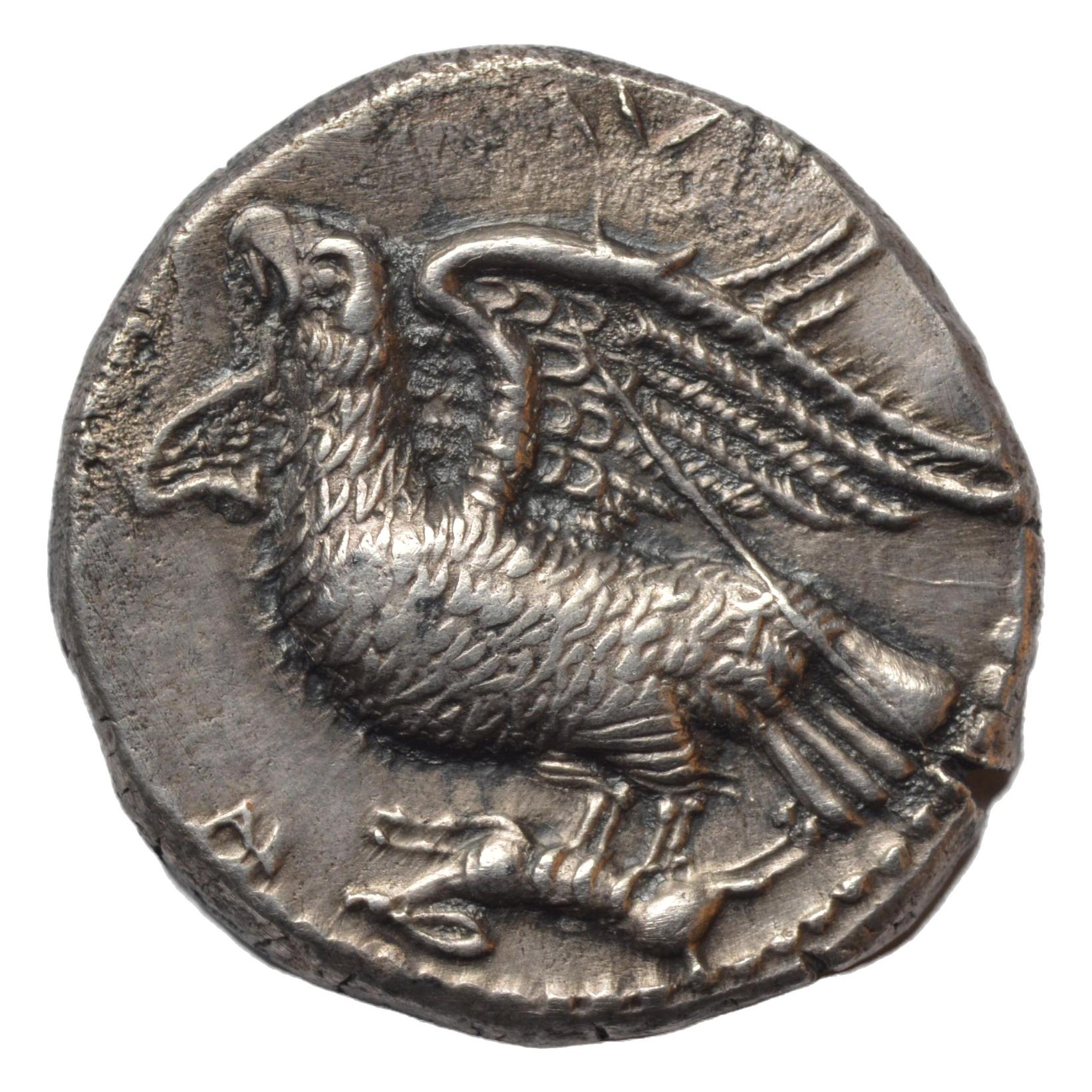 Bruttium. Kroton. 350-300BC AR Silver Nomos. Eagle with Hare. - Premium Ancient Coins - Didrachm