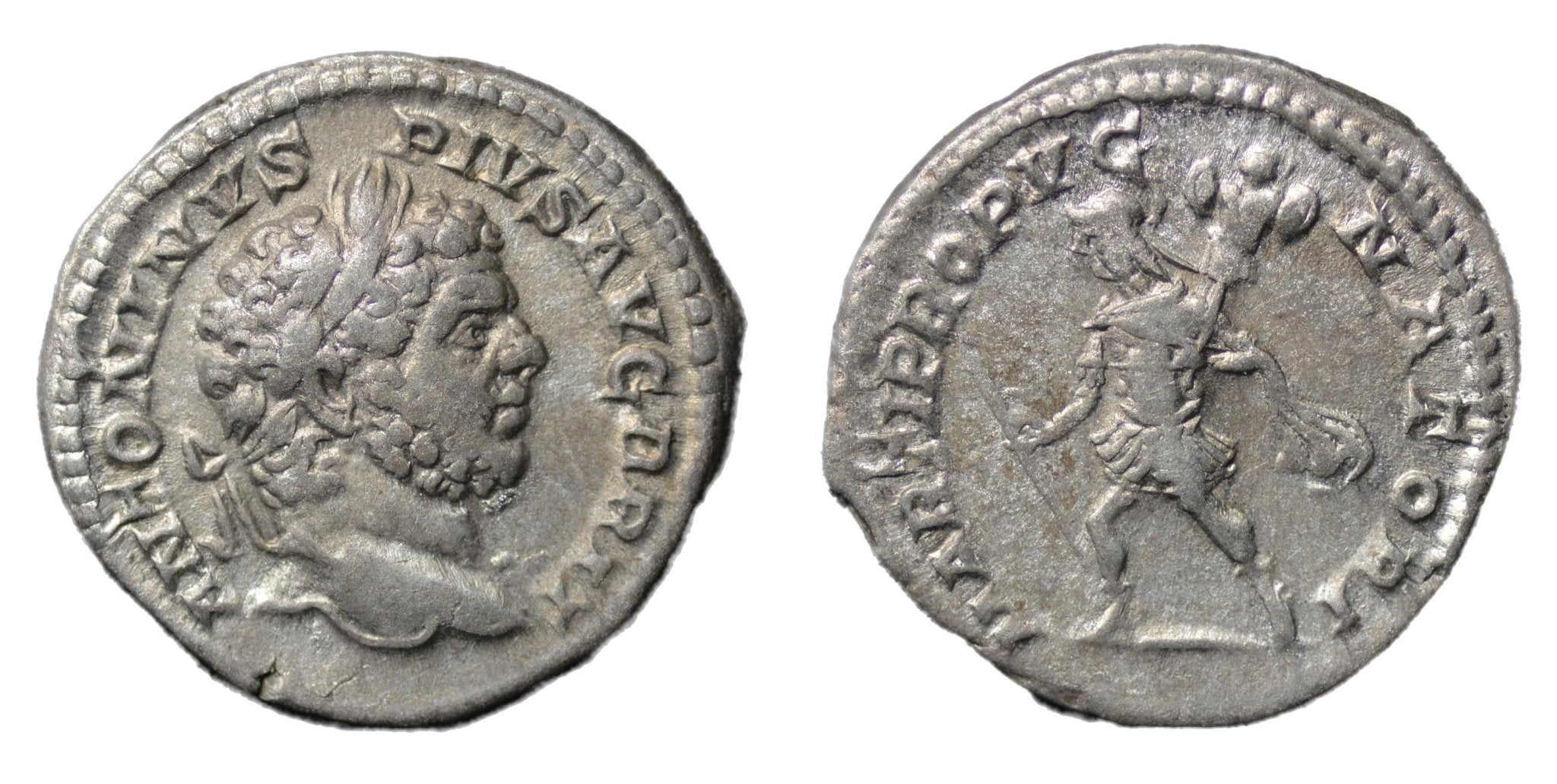 Caracalla 198-217AD AR Denarius Rome. Mars - Premium Ancient Coins - denarius