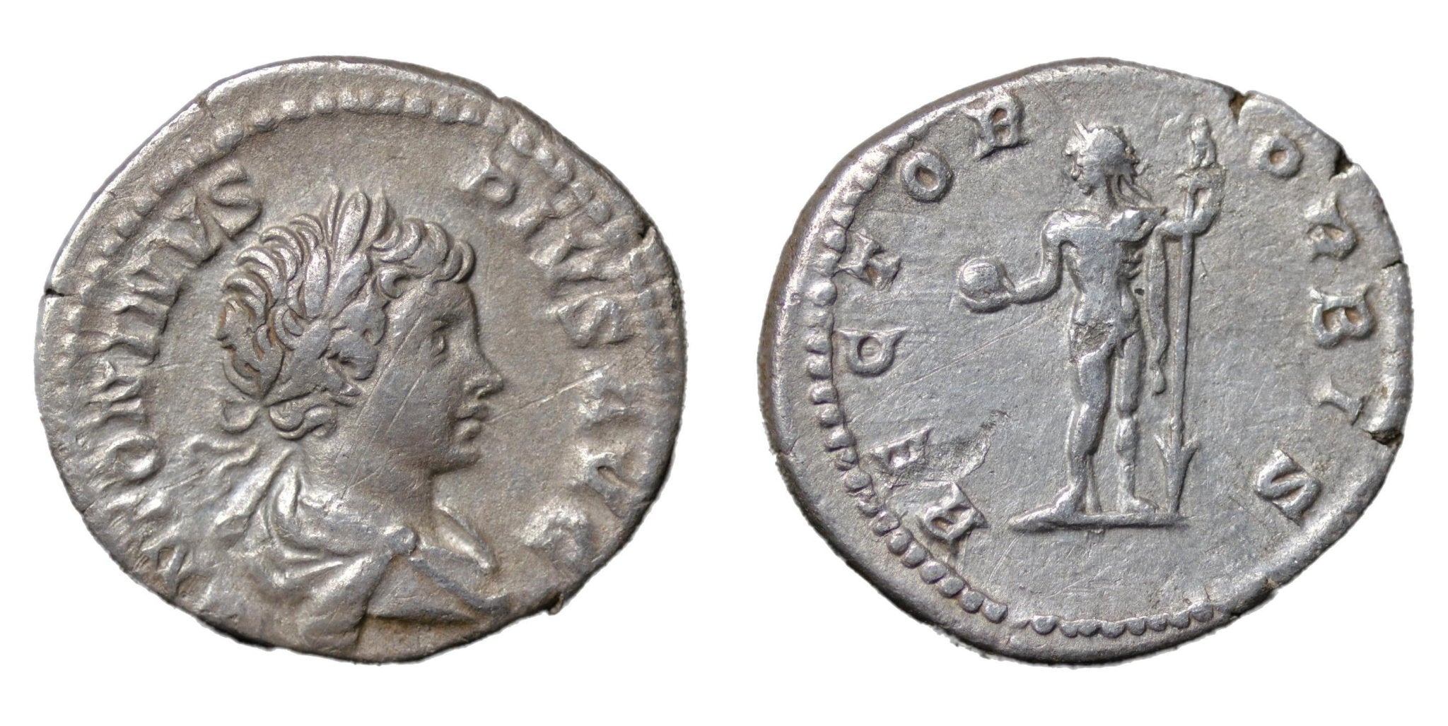Caracalla 198-217AD AR Denarius Rome. Rector Orbis - Premium Ancient Coins - denarius