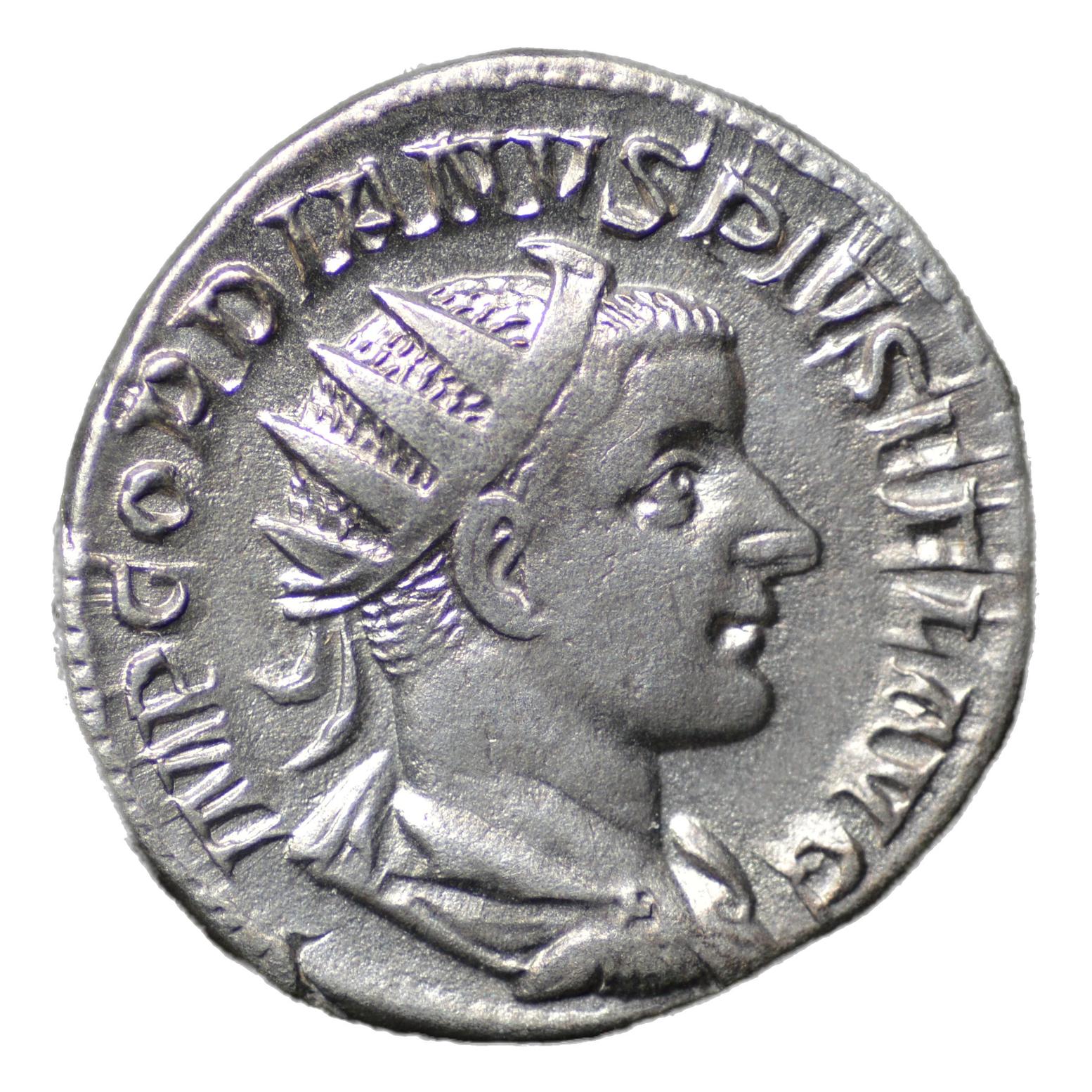 Gordian III 238-244AD AR Antoninianus Rome. Sol holding globe - Premium Ancient Coins - denarius