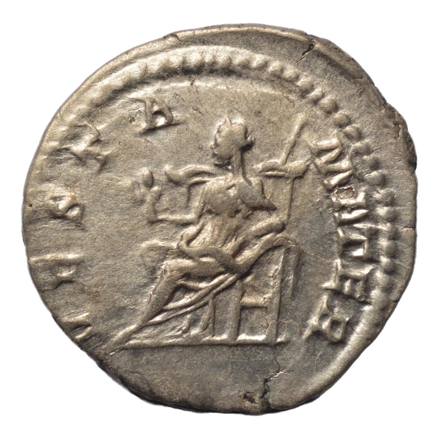 Julia Domna 196-211AD AR Denarius Rome. Vesta - Premium Ancient Coins - denarius