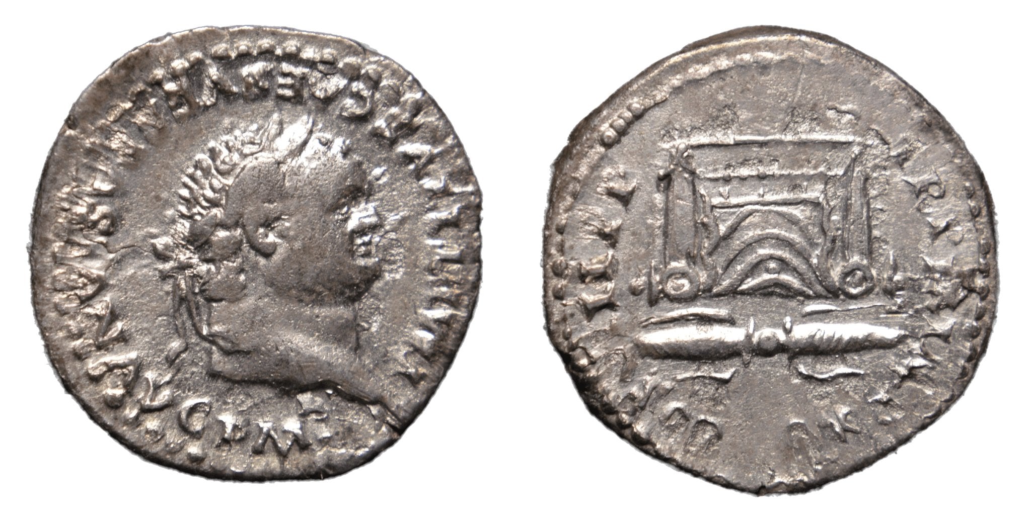 Titus 79-90AD - Rome. AR Denarius TITVS CAES VESPASIAN - Premium Ancient Coins - denarius