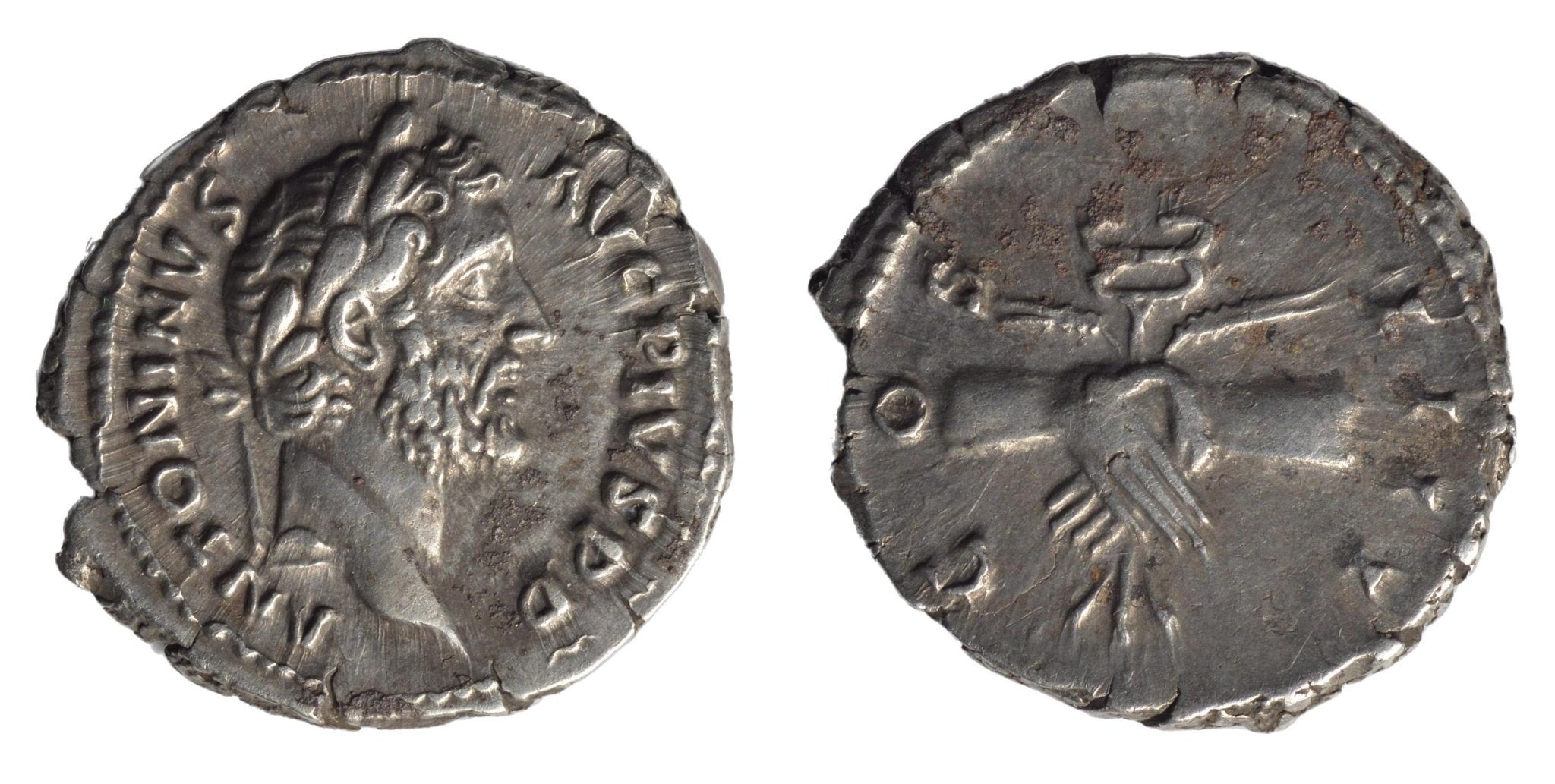 Antoninus Pius 138-161AD AR Denarius. Rome. Clasped Hands - Premium Ancient Coins - denarius