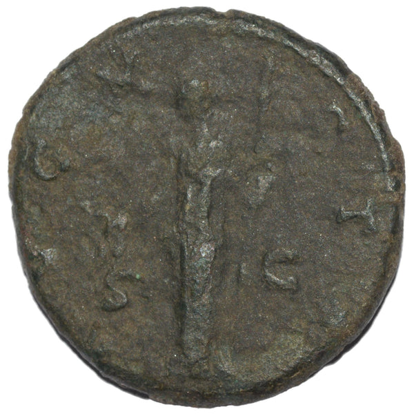 Diva Faustina 141AD AE As. Rome. Augusta. Uncleaned - alternate view