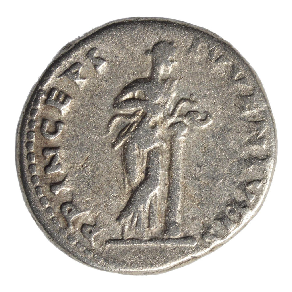 Dmitian Domitian 81-96AD AR Denarius. Rome. Princeps Juventus