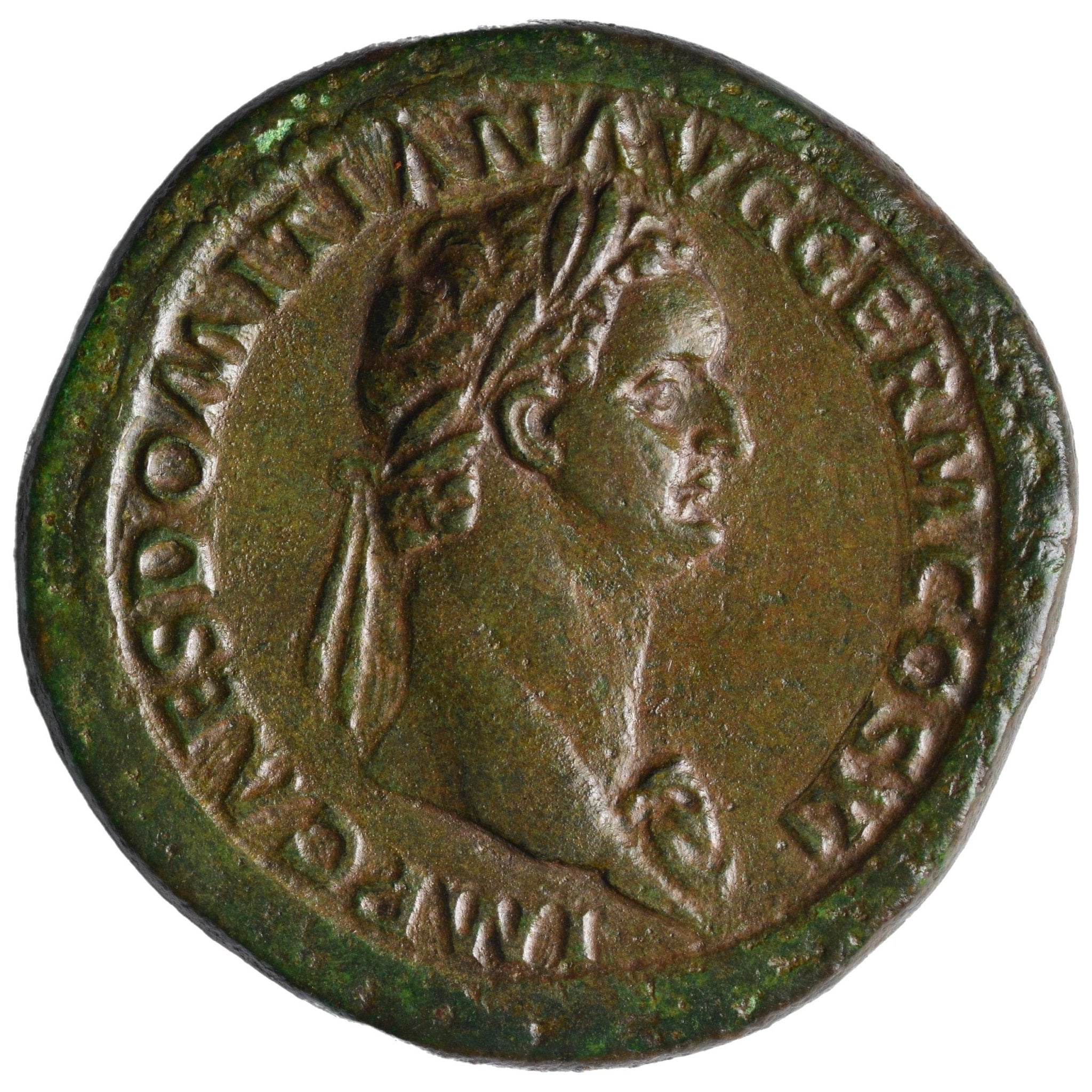 Domitian 85AD AE Sestertius. Rome. Germania kneeling RIC II 258 - Premium Ancient Coins - Sestertius