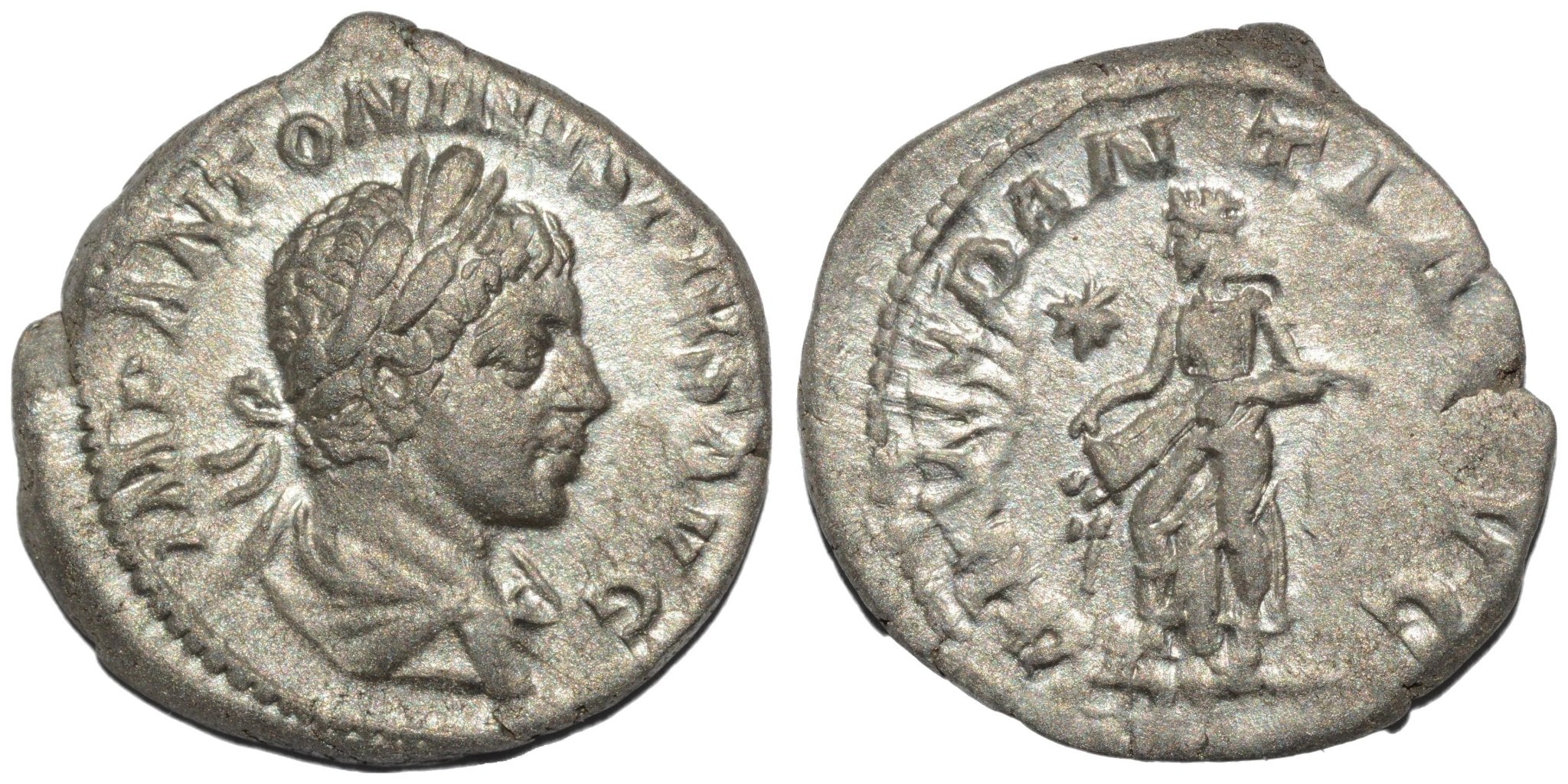 Elagabalus 218 - 222AD AR Denarius. Rome. Annona - Premium Ancient Coins - none