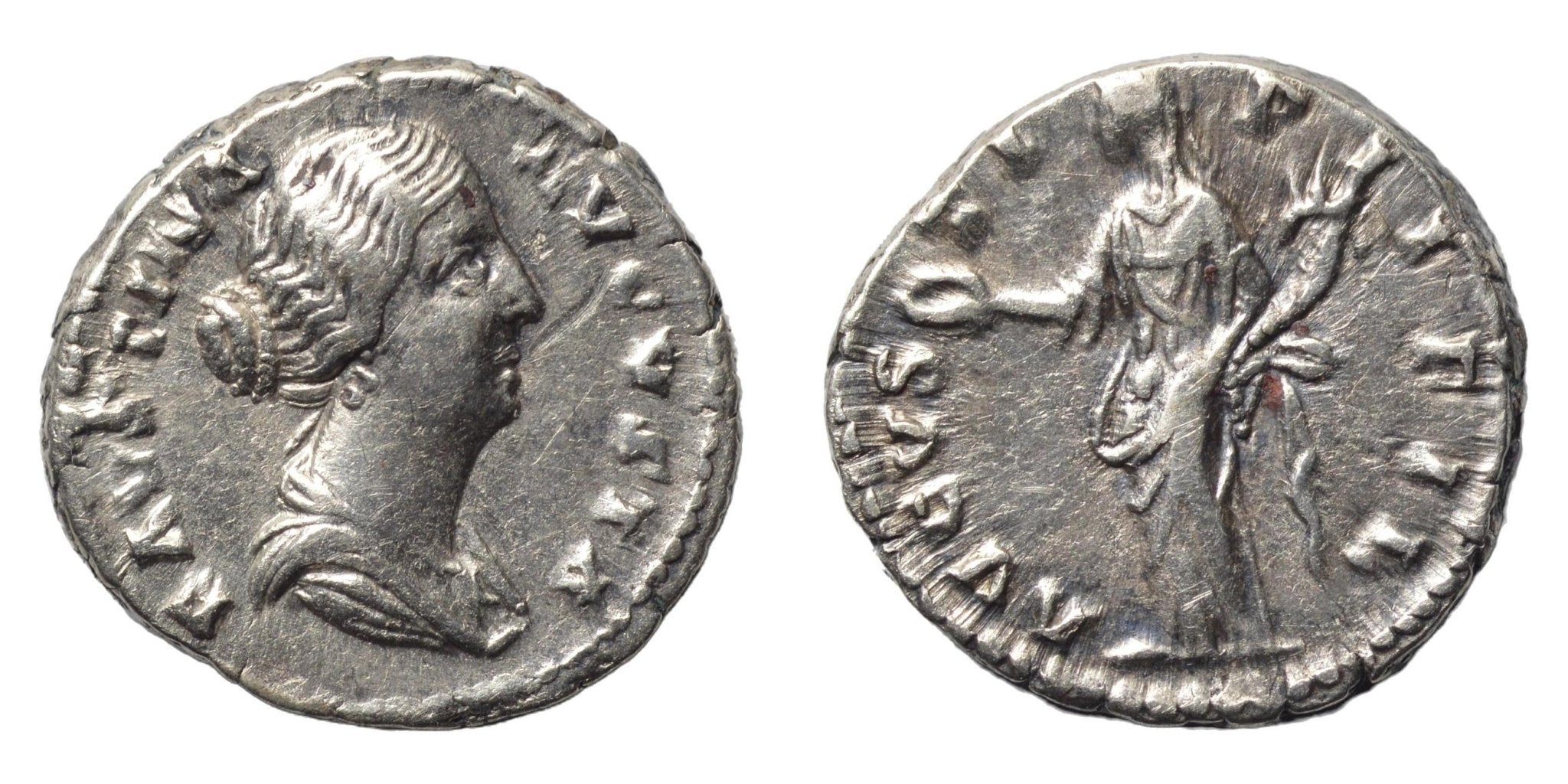 Faustina II 145-161AD AR Denarius. Rome - Premium Ancient Coins - denarius