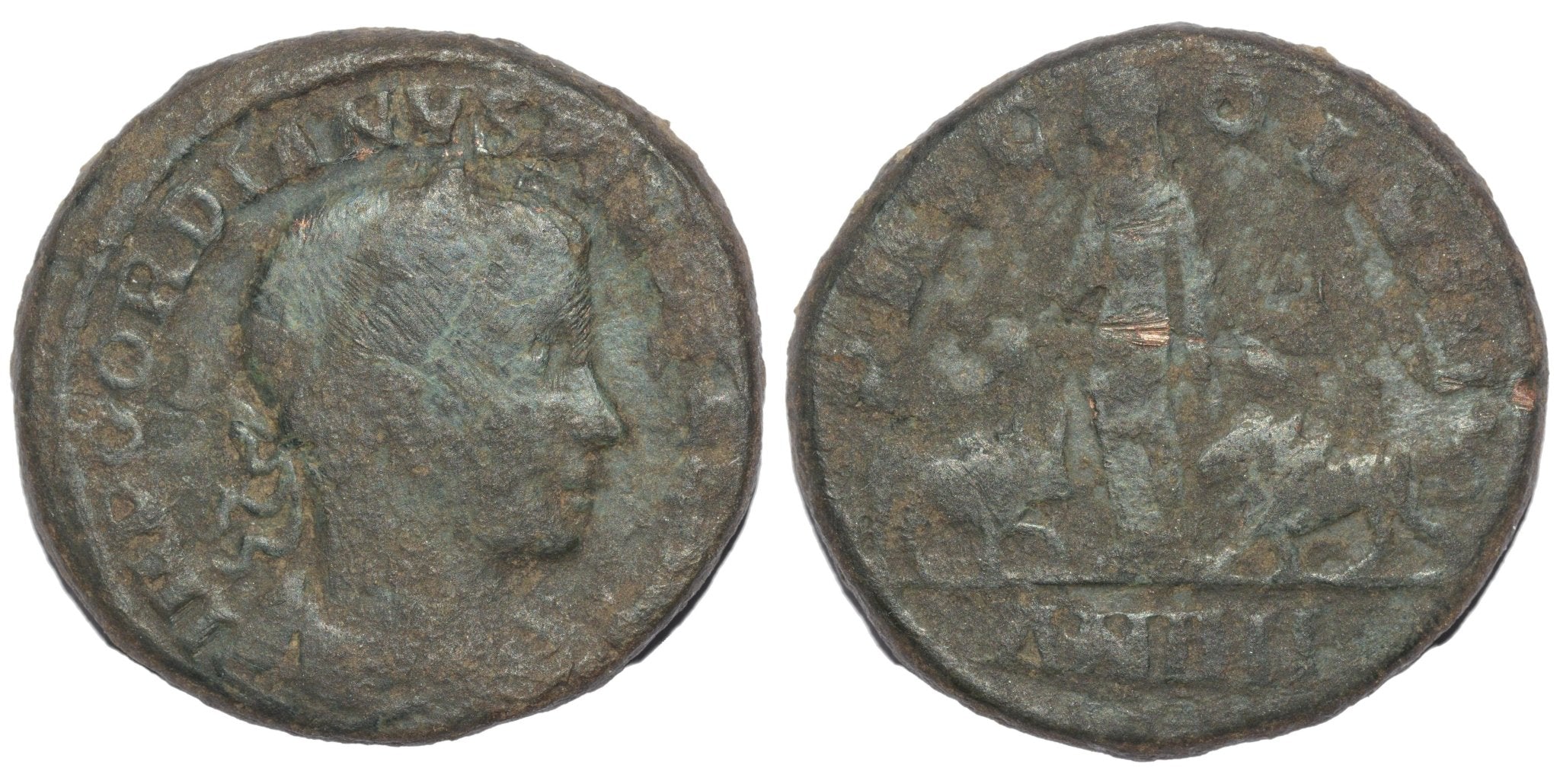 Gordian III 238 - 244AD AE Sestertius. Viminacium. Uncleaned - Premium Ancient Coins - Sestertius
