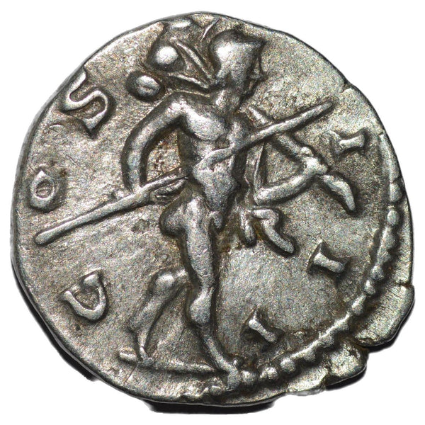 Marcus Aurelius 161-180AD AR  Denarius. Rome. Mars - alternate view
