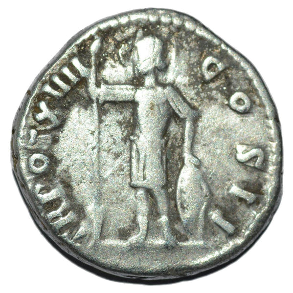 Marcus Aurelius 161-180AD AR  Denarius. Rome. Mars - alternate view