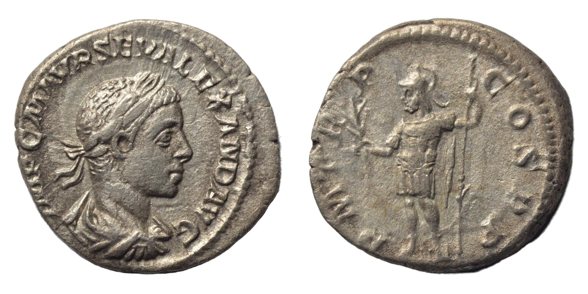 Severus Alexander 222-235AD AR Denarius. Rome. Mars