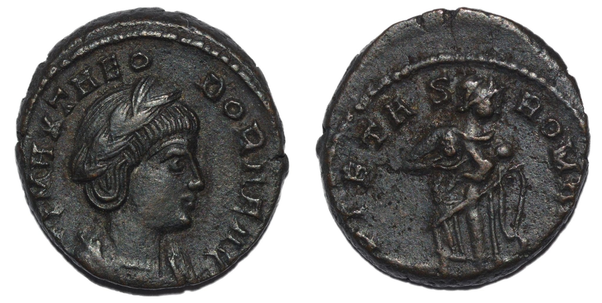 Theodora 337-340AD. AE3/4. Pietas
