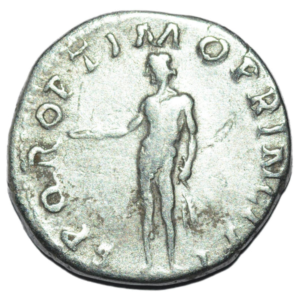Trajan 98-117AD AR Denarius. Rome. Genius - alternate view