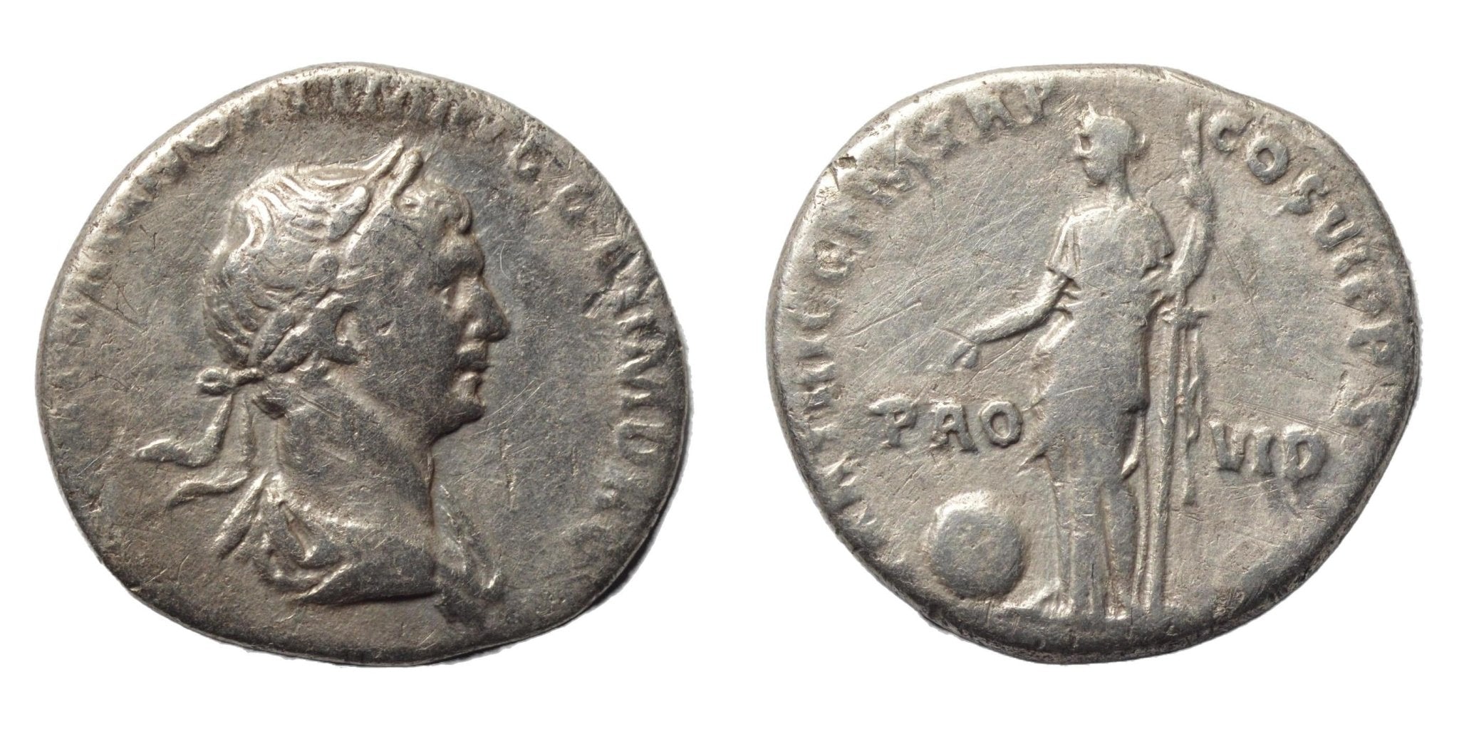 Trajan 98-117AD AR Denarius. Rome. Providentia - Premium Ancient Coins - denarius
