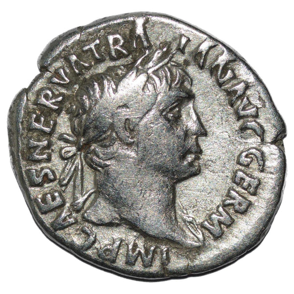 Trajan 98-117AD AR Denarius. Rome. Victory