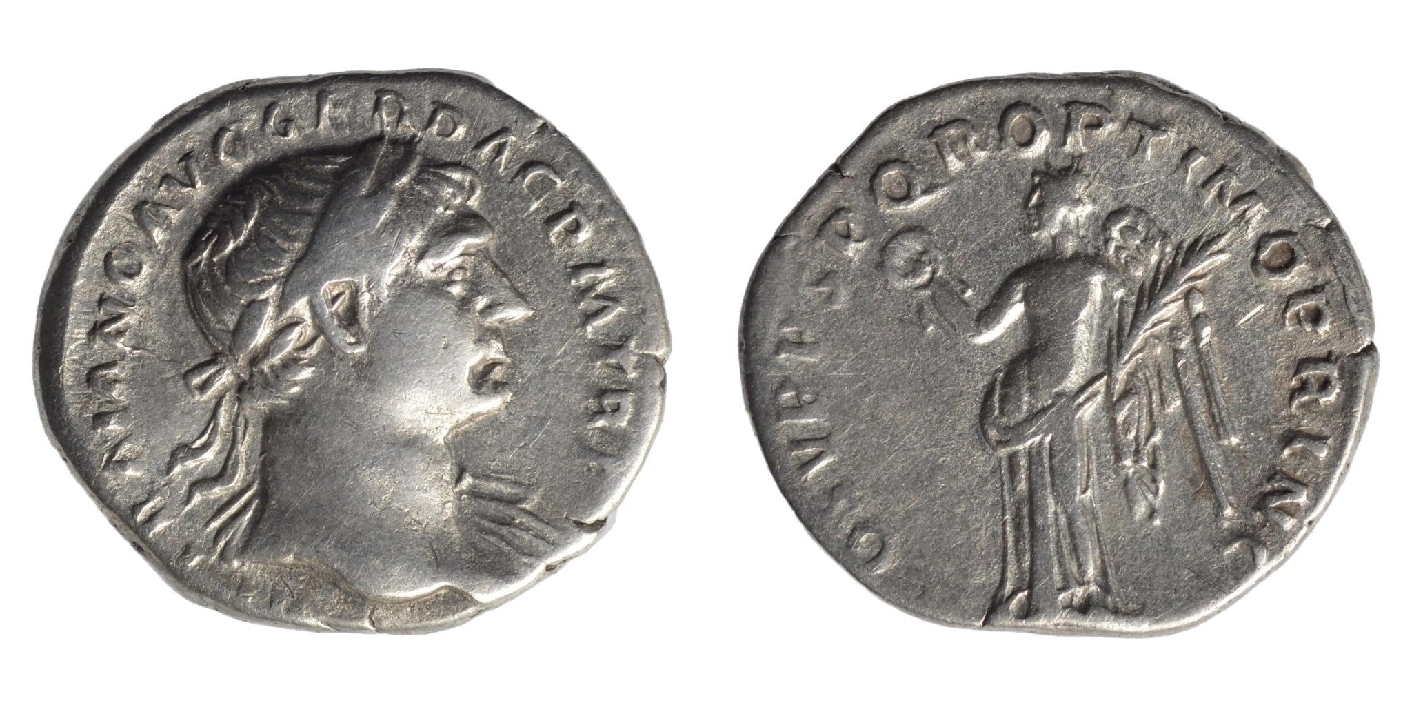 Trajan 98-117AD AR Denarius. Victory - Premium Ancient Coins - denarius