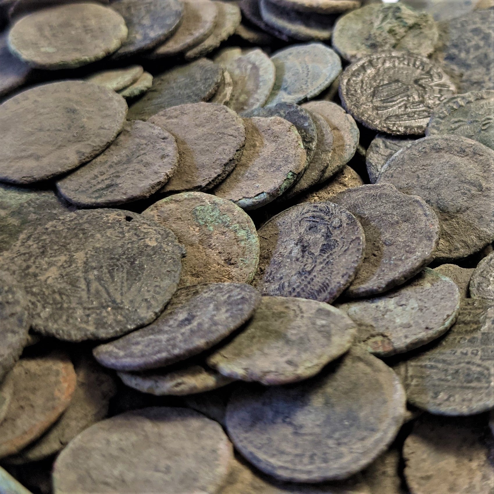 10 Uncleaned Ancient ROMAN BRONZE COINS. Genuine! 1600+ YEARS OLD - Detail Guaranteed - Premium Ancient Coins - Lot