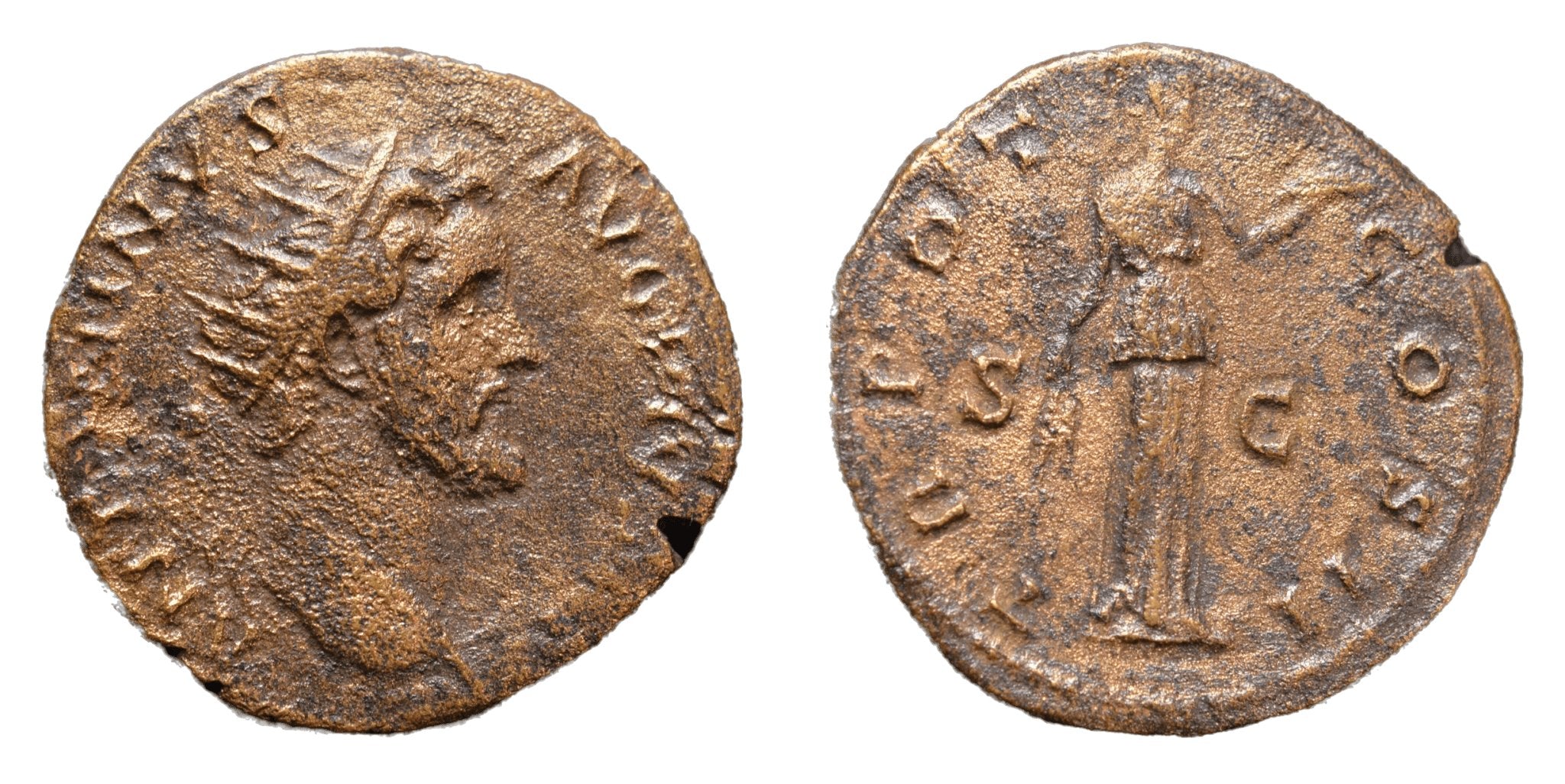 Antoninus Pius 138-161AD AE Dupondis - FIDES - Premium Ancient Coins - Dupondis