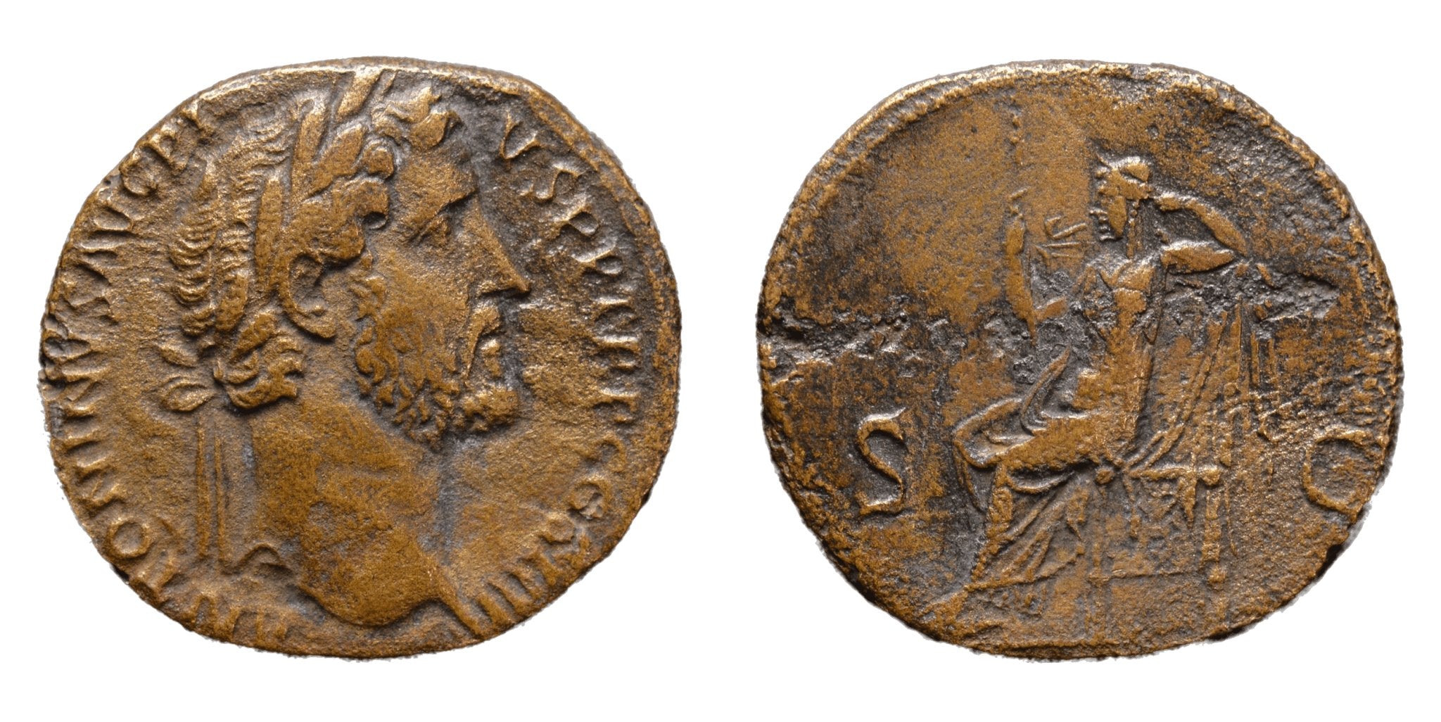 Antoninus Pius 138-161AD AE Sestertius - Ops Seated - Premium Ancient Coins - Sestertius