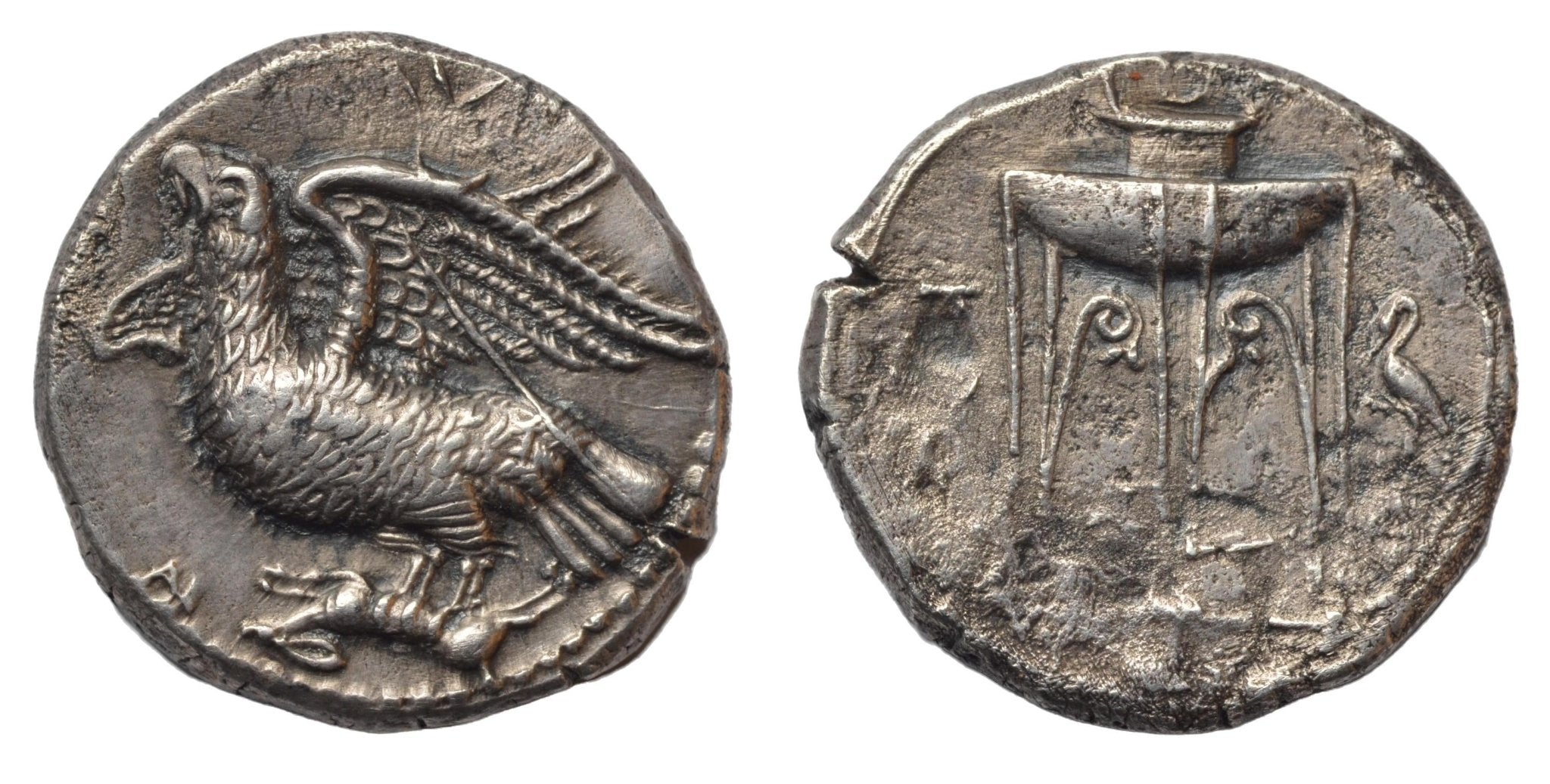Bruttium. Kroton. 350-300BC AR Silver Nomos. Eagle with Hare. - Premium Ancient Coins - Didrachm