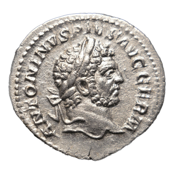 Caracalla 198-217AD AR Denarius Rome. Apollo Seated