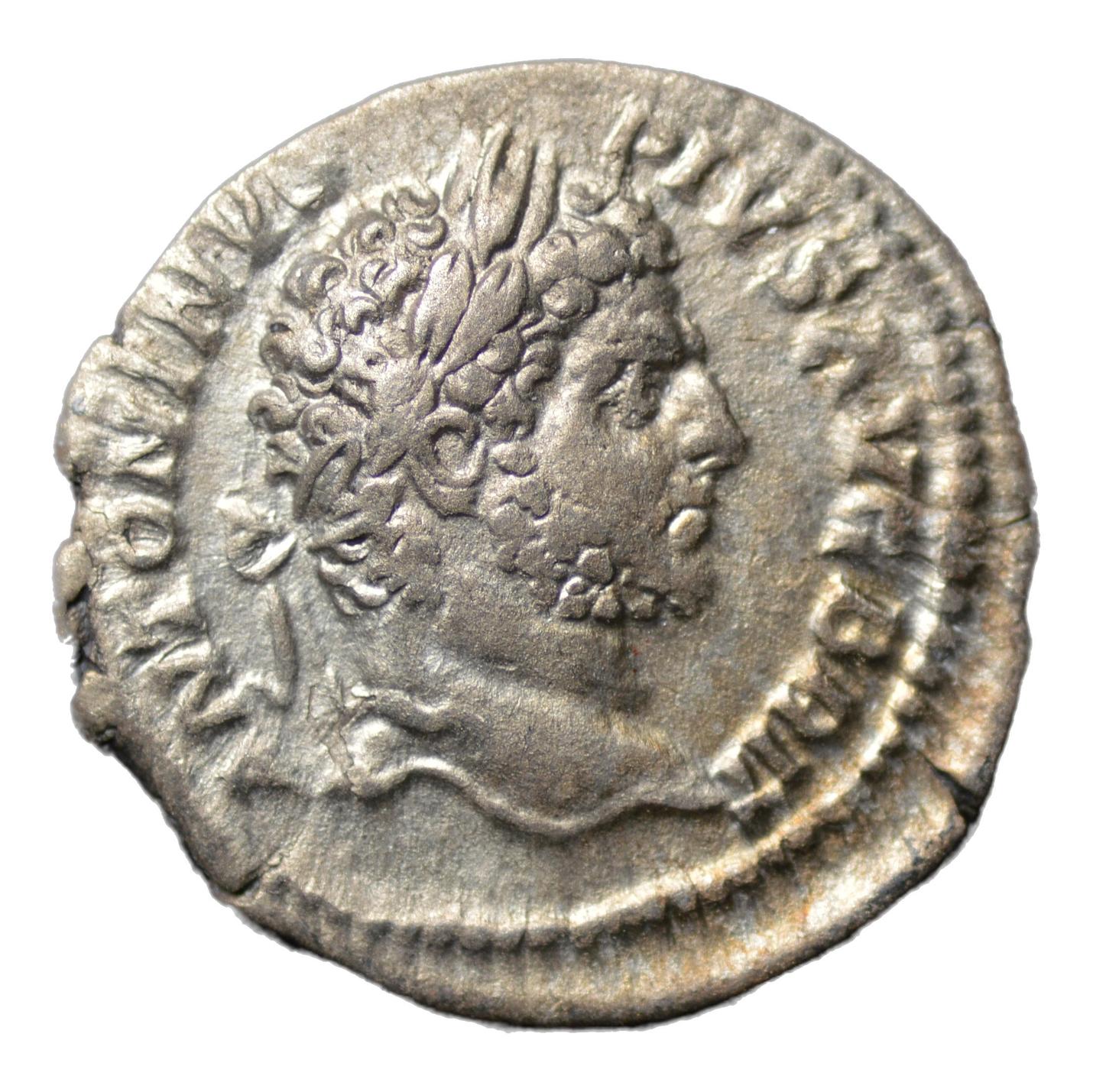 Caracalla 198-217AD AR Denarius Rome. Caracalla with Soldier - Premium Ancient Coins - denarius