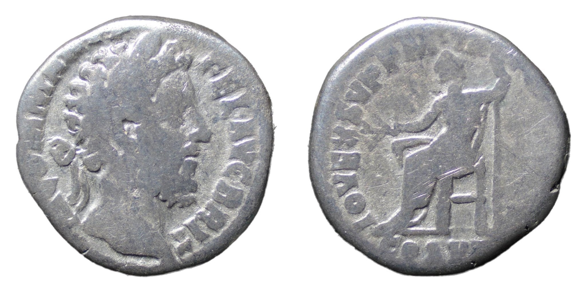 Commodus 177-192AD AR Denarius Rome. Jupiter Seated - Premium Ancient Coins - denarius