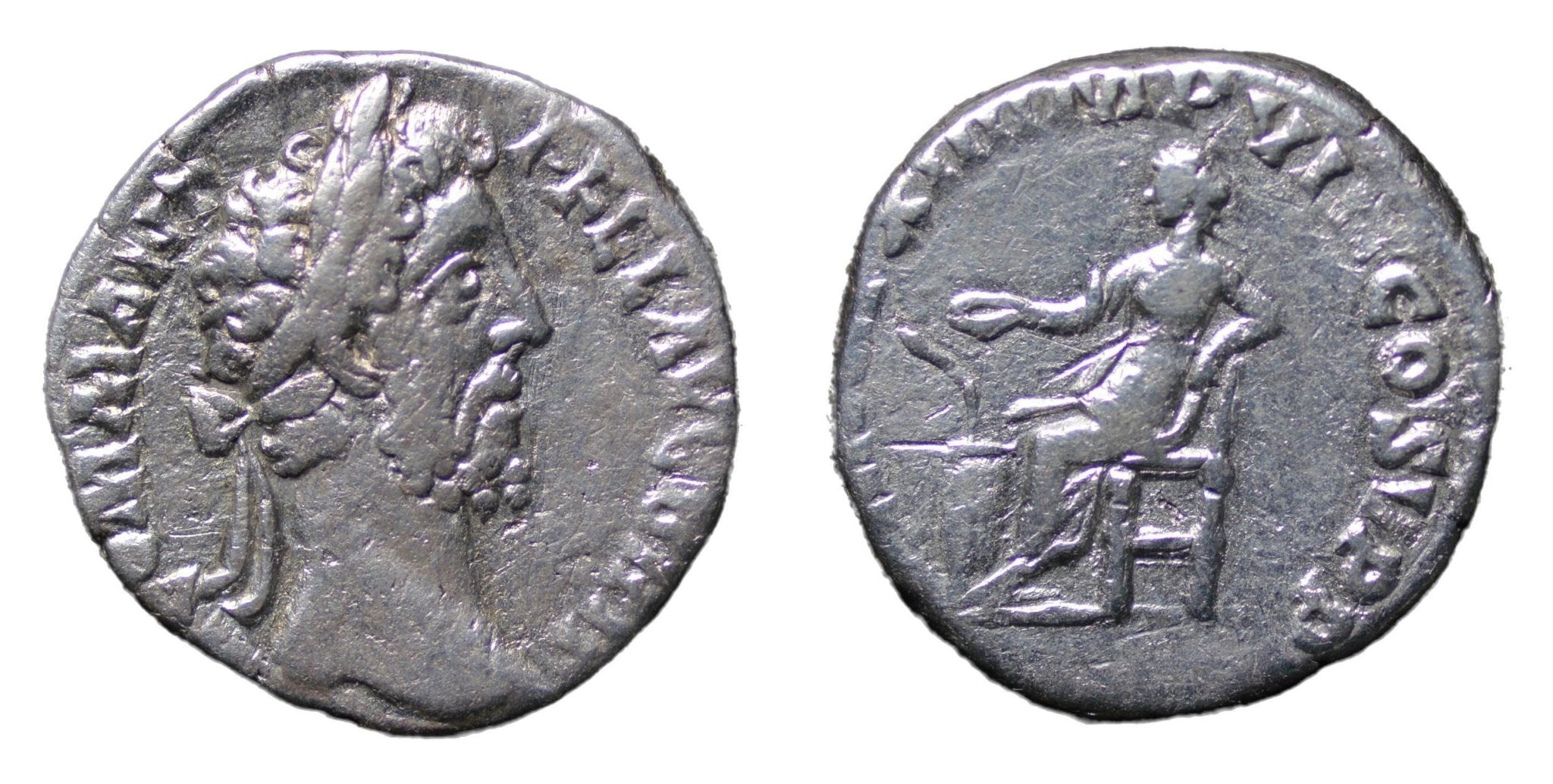 Commodus 177-192AD AR Denarius Rome. Salus - Premium Ancient Coins - denarius