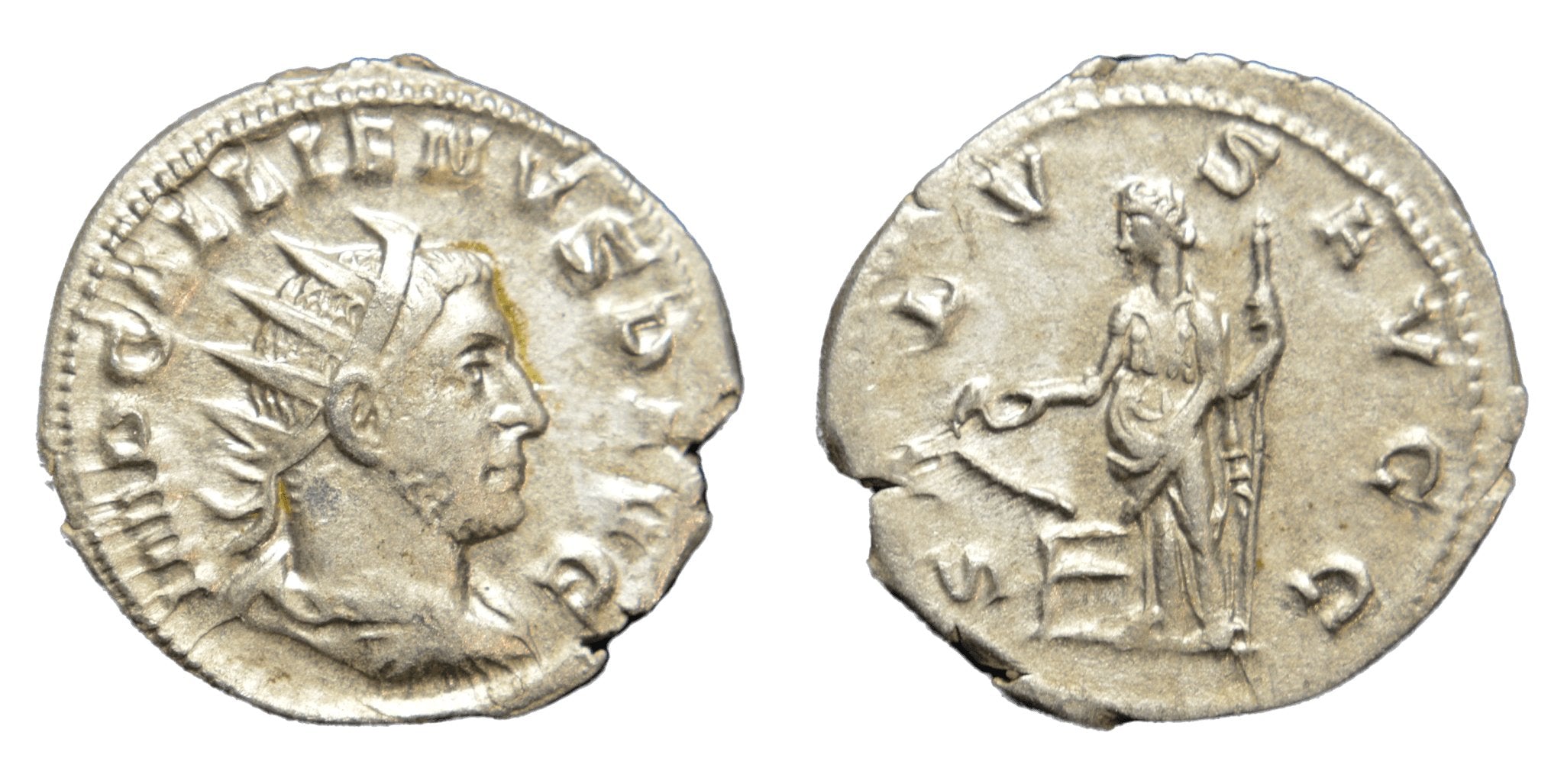 古代ローマ帝国 ガッリエヌス(253～268AD) 裏面に海馬 Gallienus 253-268AD - Rome. SALVS AVGG