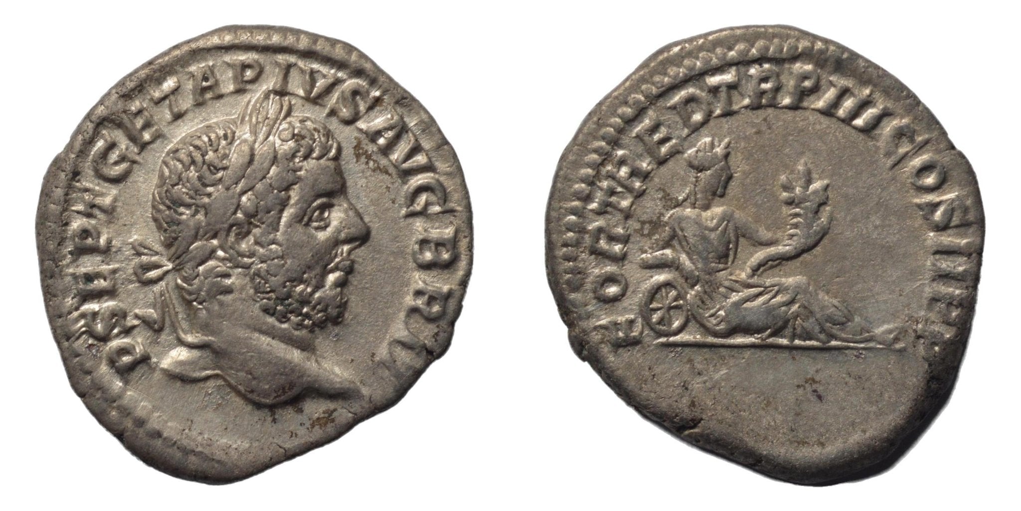 Geta 209-211AD AR Denarius Rome. Fortuna - Premium Ancient Coins - denarius