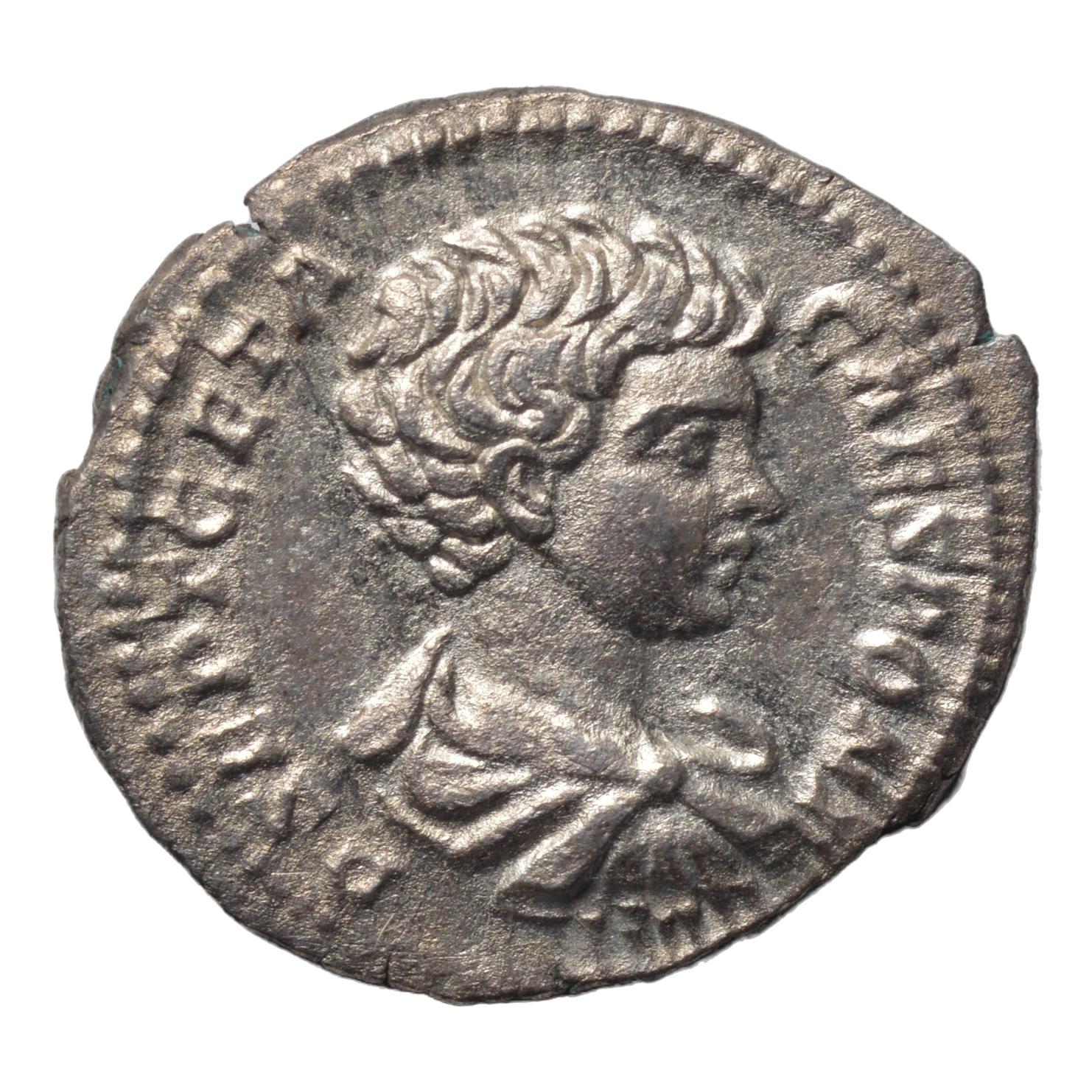 Geta 209-211AD AR Denarius Rome. Miltary Attire - Premium Ancient Coins - denarius
