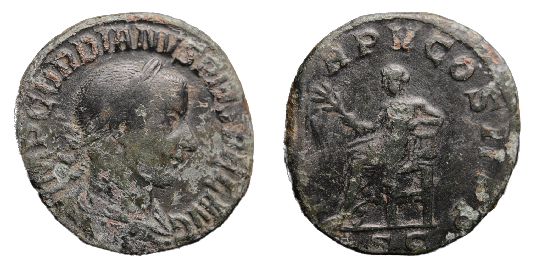 Gordian III 238-244AD AE Sestertius Rome - Apollo Seated - Premium Ancient Coins - Sestertius