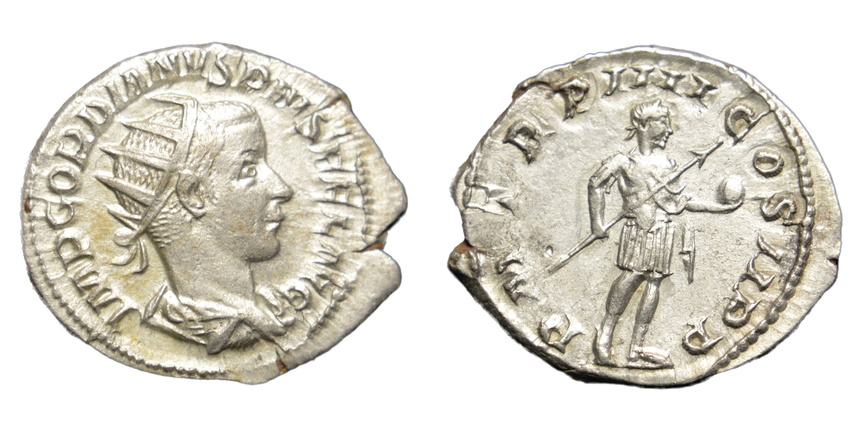 Gordian III 238-244AD AR Antoninianus Rome - PM TRP COS II PP