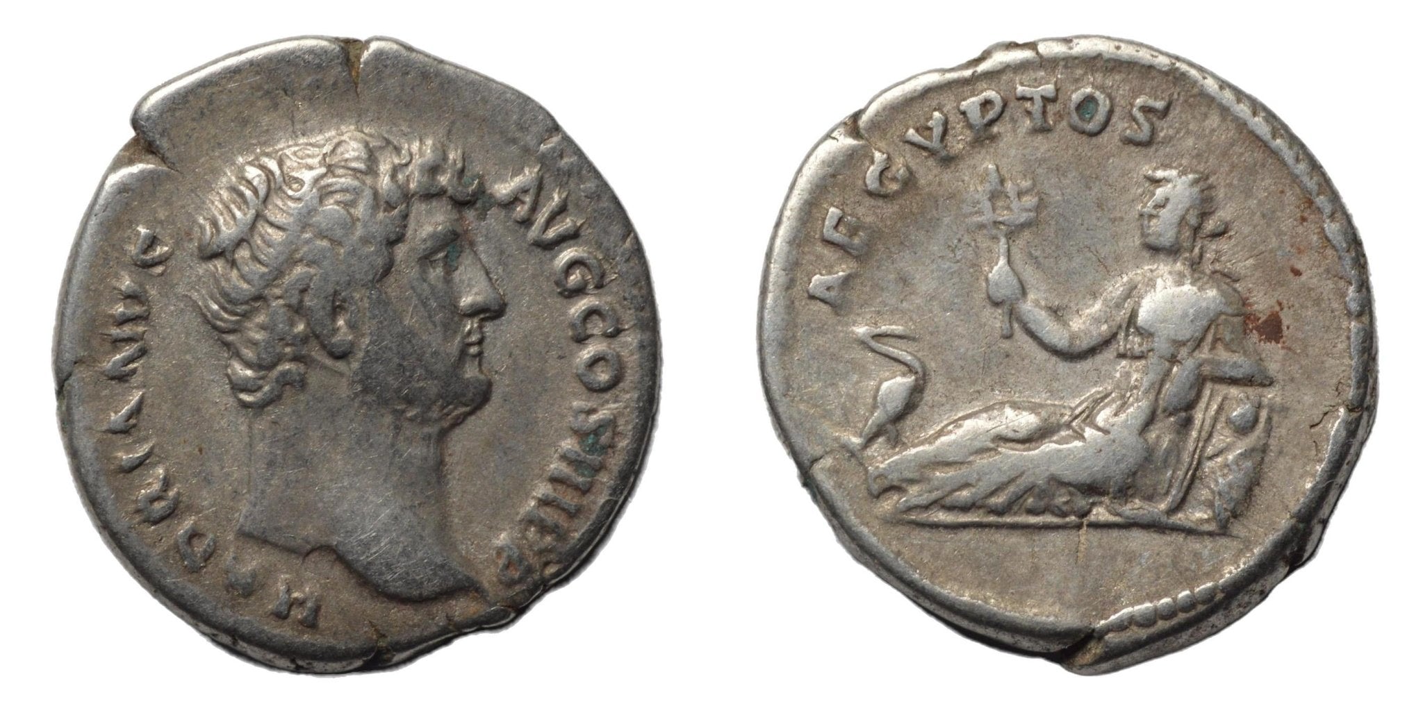 Hadrian 117-138AD AR Denarius. Travel Series. Egypt - Premium Ancient Coins - Denarius