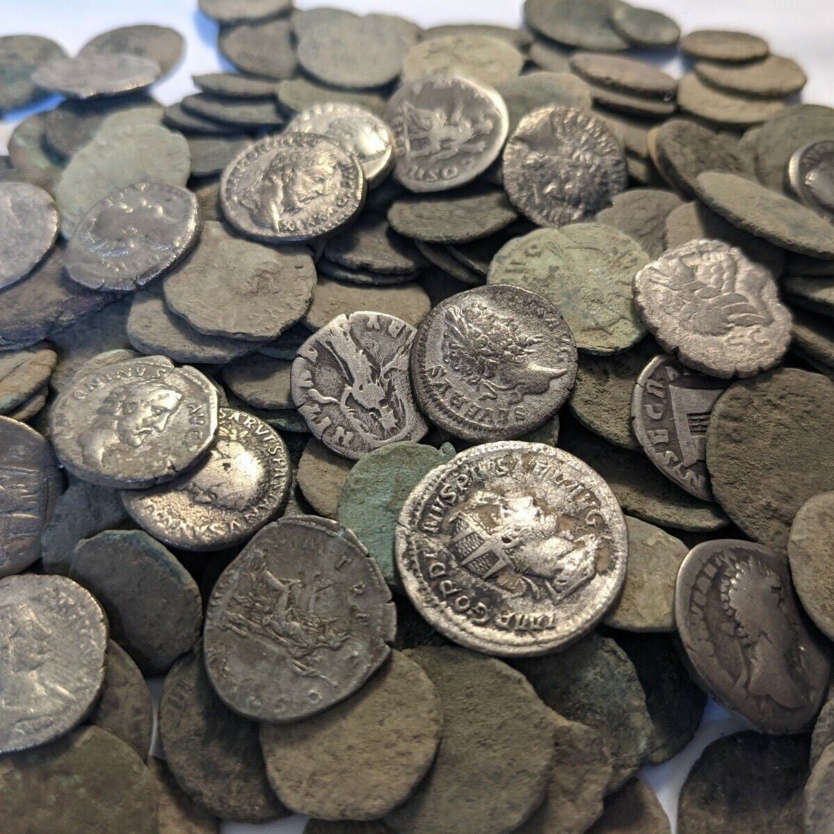 High Quality uncleaned Ancient Roman coins. Silver coins Included! 1600+ Years Old - Premium Ancient Coins - Lot