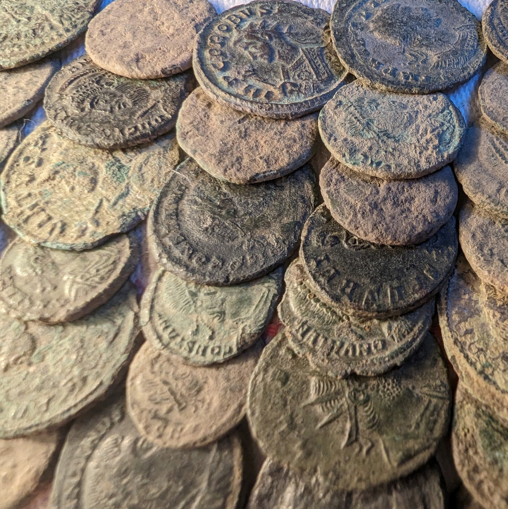 High Quality uncleaned Ancient Roman coins. Silver coins Included! 160