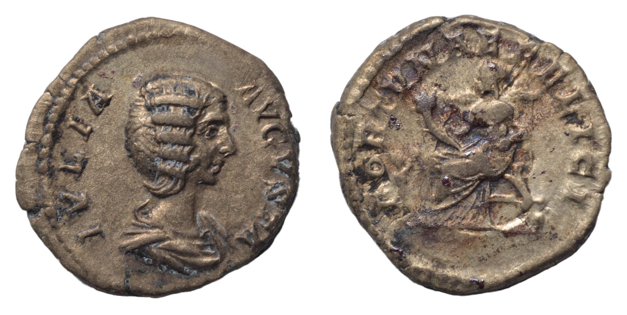 Julia Domna 196-211AD AR Denarius Rome. Fortuna - Premium Ancient Coins - denarius