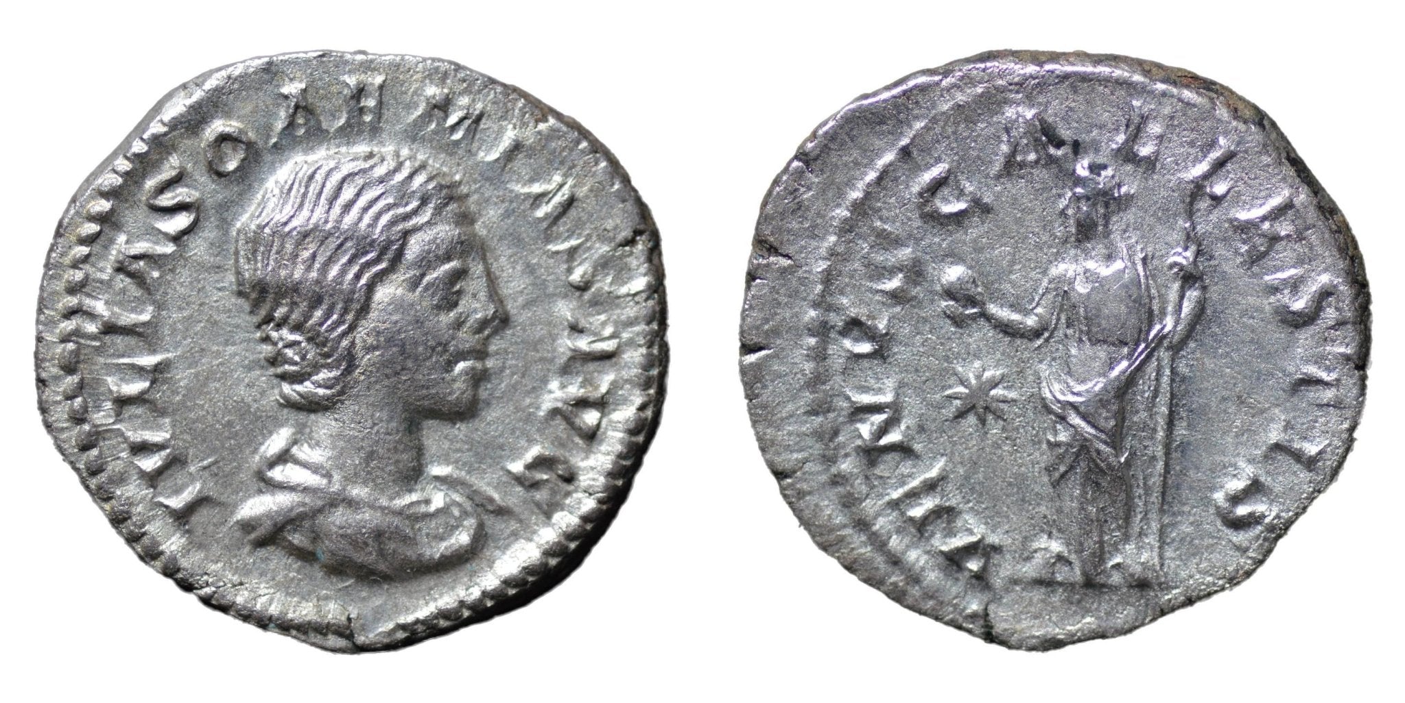 Julia Soaemias 218-222AD AR Denarius Rome. Venus - Premium Ancient Coins - denarius