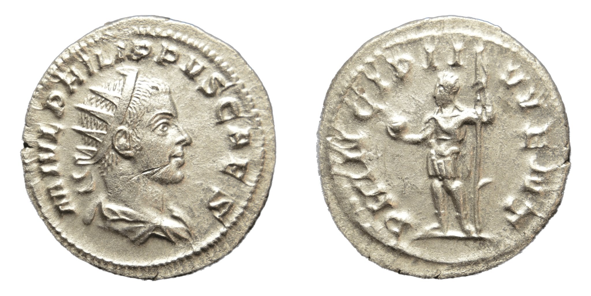 Philip II 247-249AD AR Antoninianus Rome. Philip standing - Premium Ancient Coins - Antoninianus