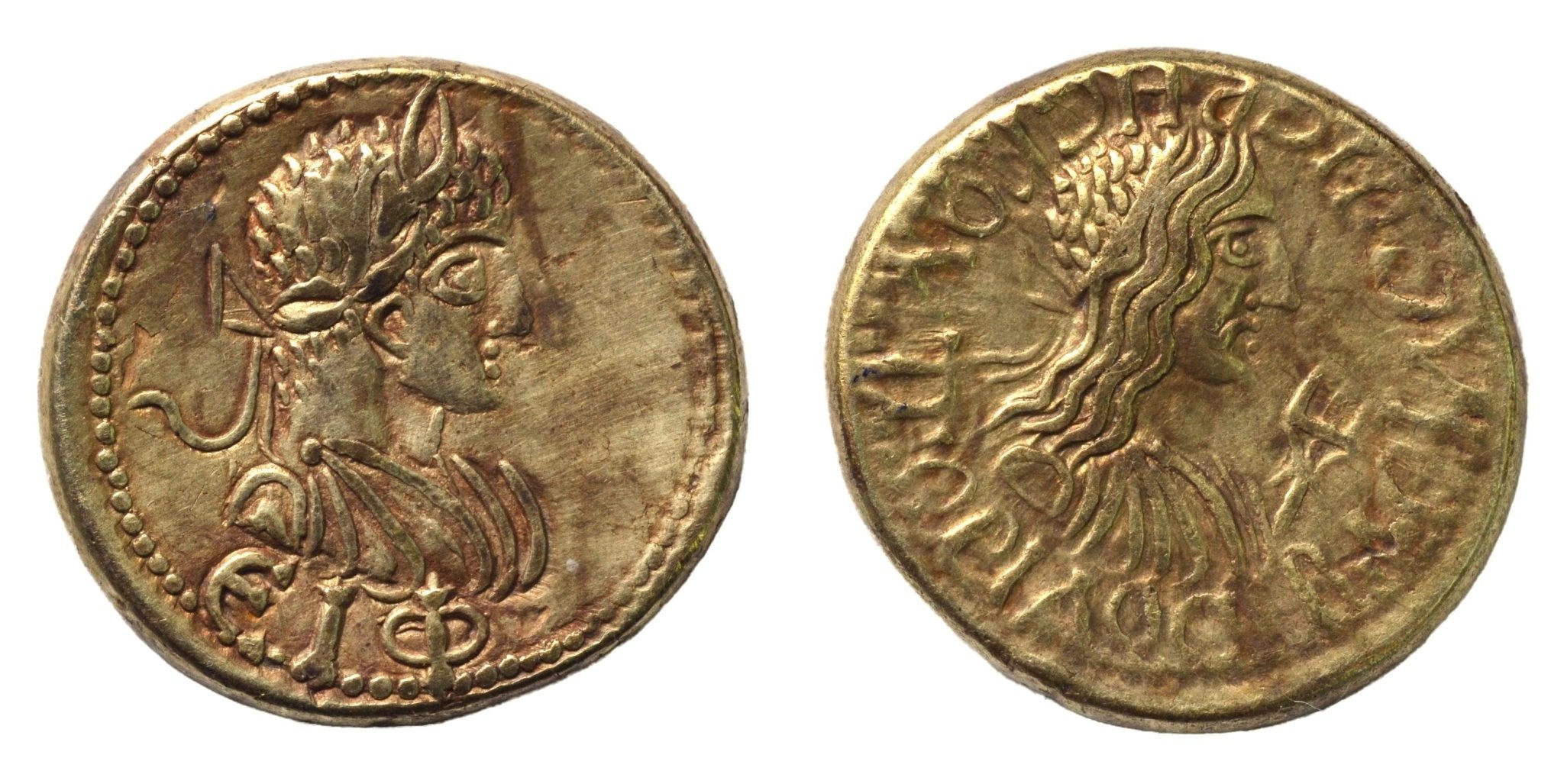 Rhescuporis II 211-227AD. Kings of Bosporus. With Elegabalus. Stater, Electrum (Gold) - Premium Ancient Coins - Stater