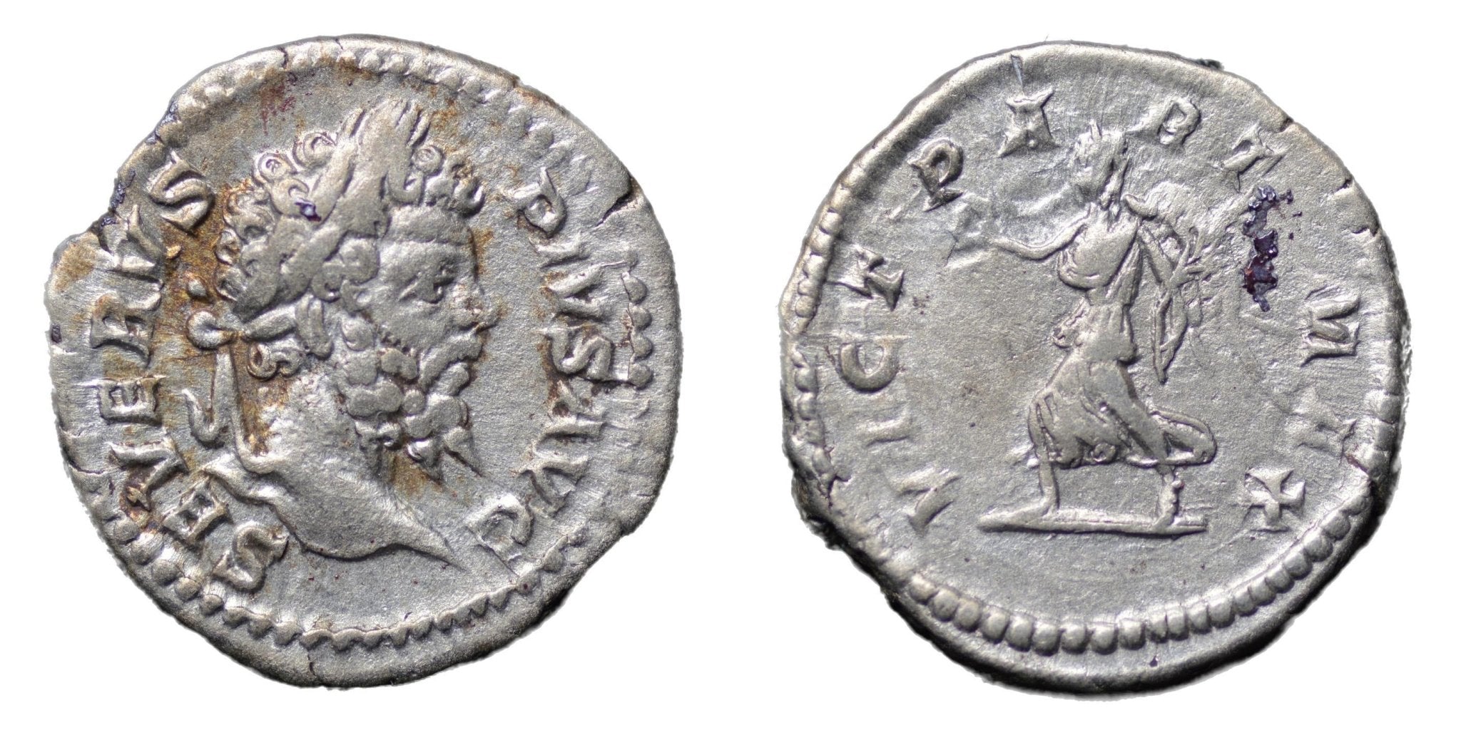 Septimius Severus 193-211AD AR Denarius Rome. Victory - Premium Ancient Coins - denarius