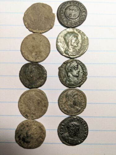 Big Lot of 600 Uncleaned Ancient Roman & Byzantine Bronze Coins II-XII  Century AD 