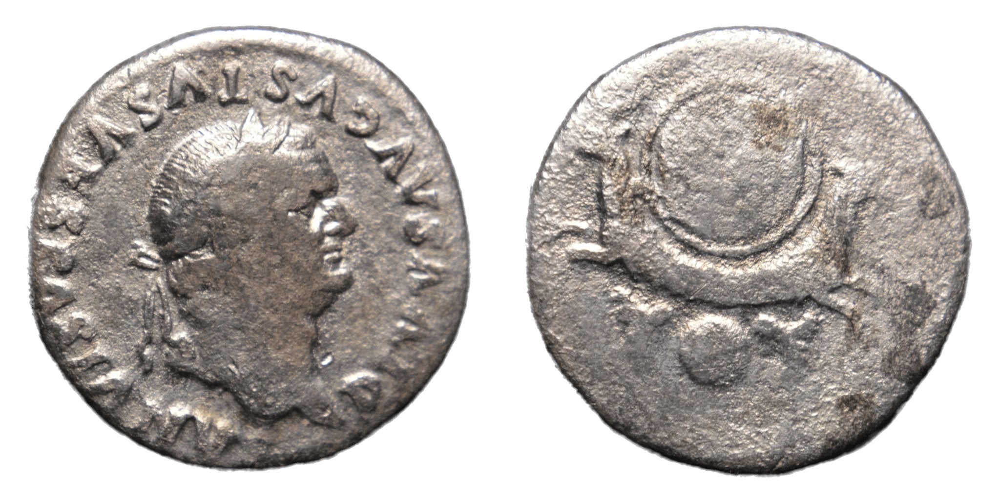 Vespasian 69-79AD - Rome. AR Denarius - Capricorns - Premium Ancient Coins - denarius